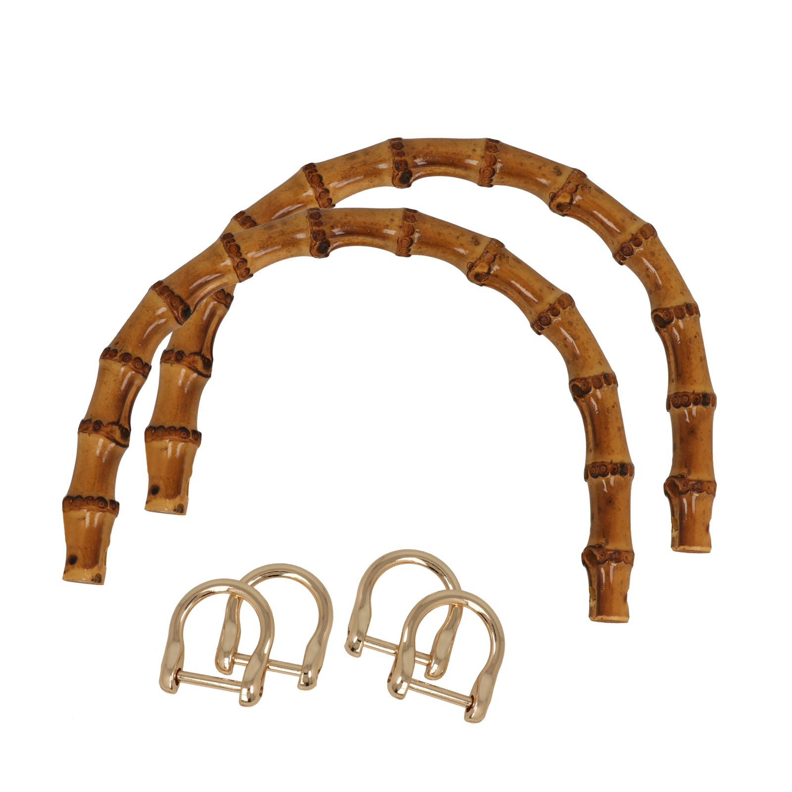 bamboo bridge bag handle 17x12,5cm - gold | 2pc