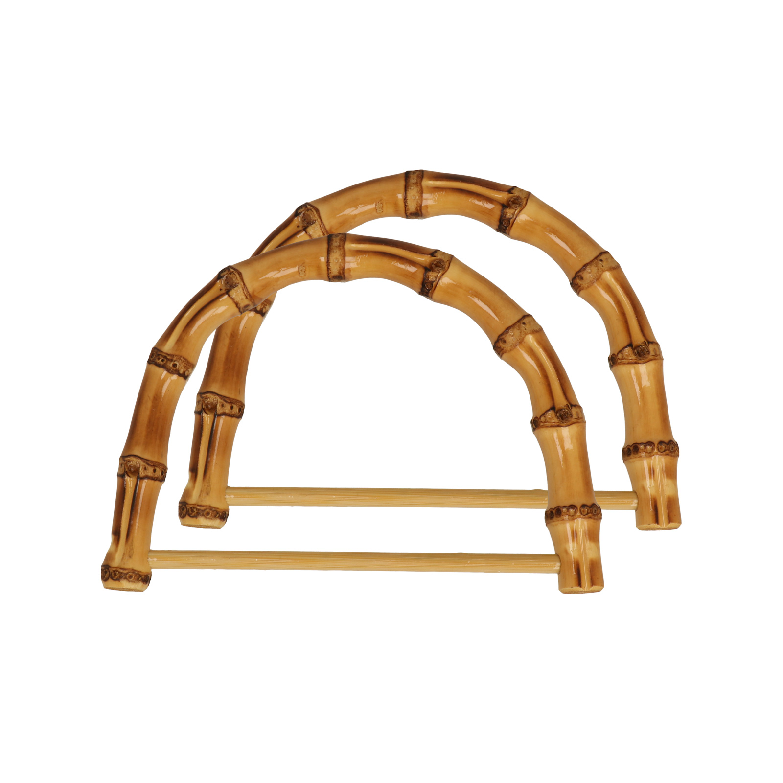 bamboo coffee d shape bag handle 13x9cm | 2pc