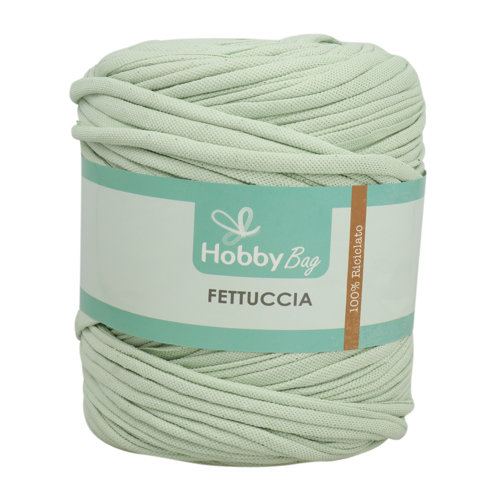 hobbybag t-shirt yarn fettuccia - frostgrün-textur - 500-800gr (110-130mt) | 1st