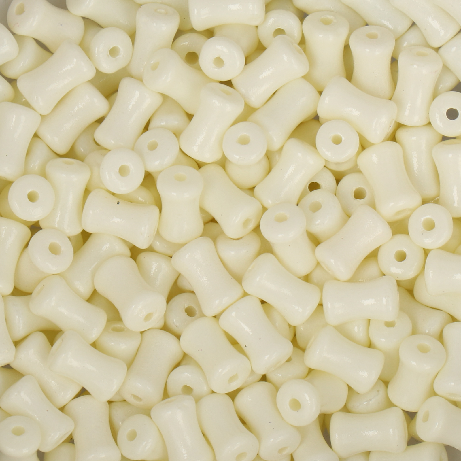 frizzy glass bead - opaque white - coral stick 6x4mm (250pc aprox.) | 30gr