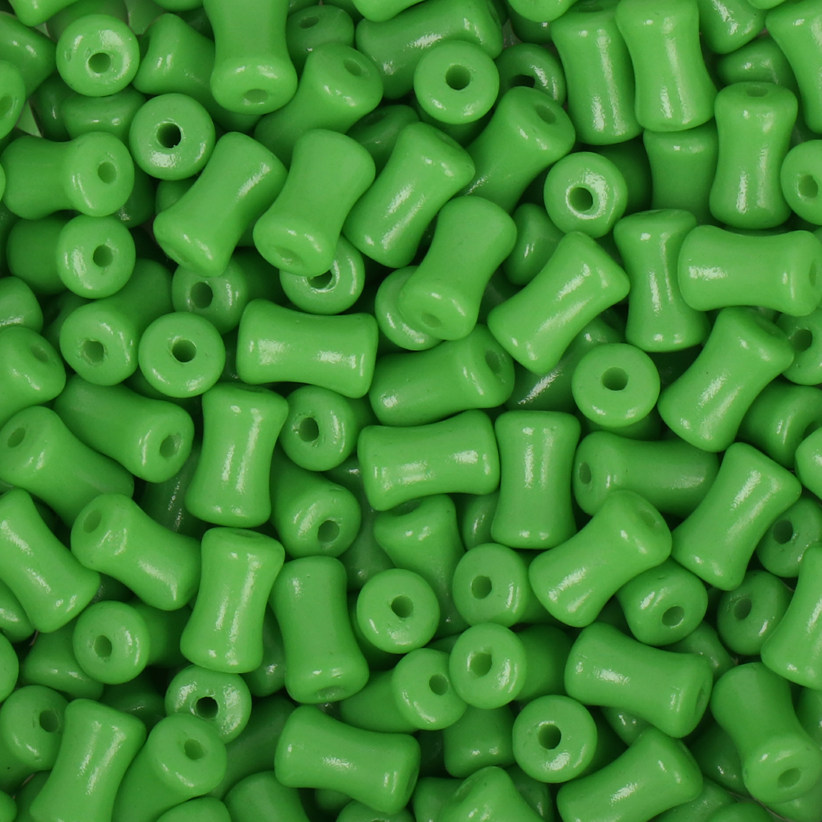 frizzy glass bead - opaque green - coral stick 6x4mm (250pc aprox.) | 30gr