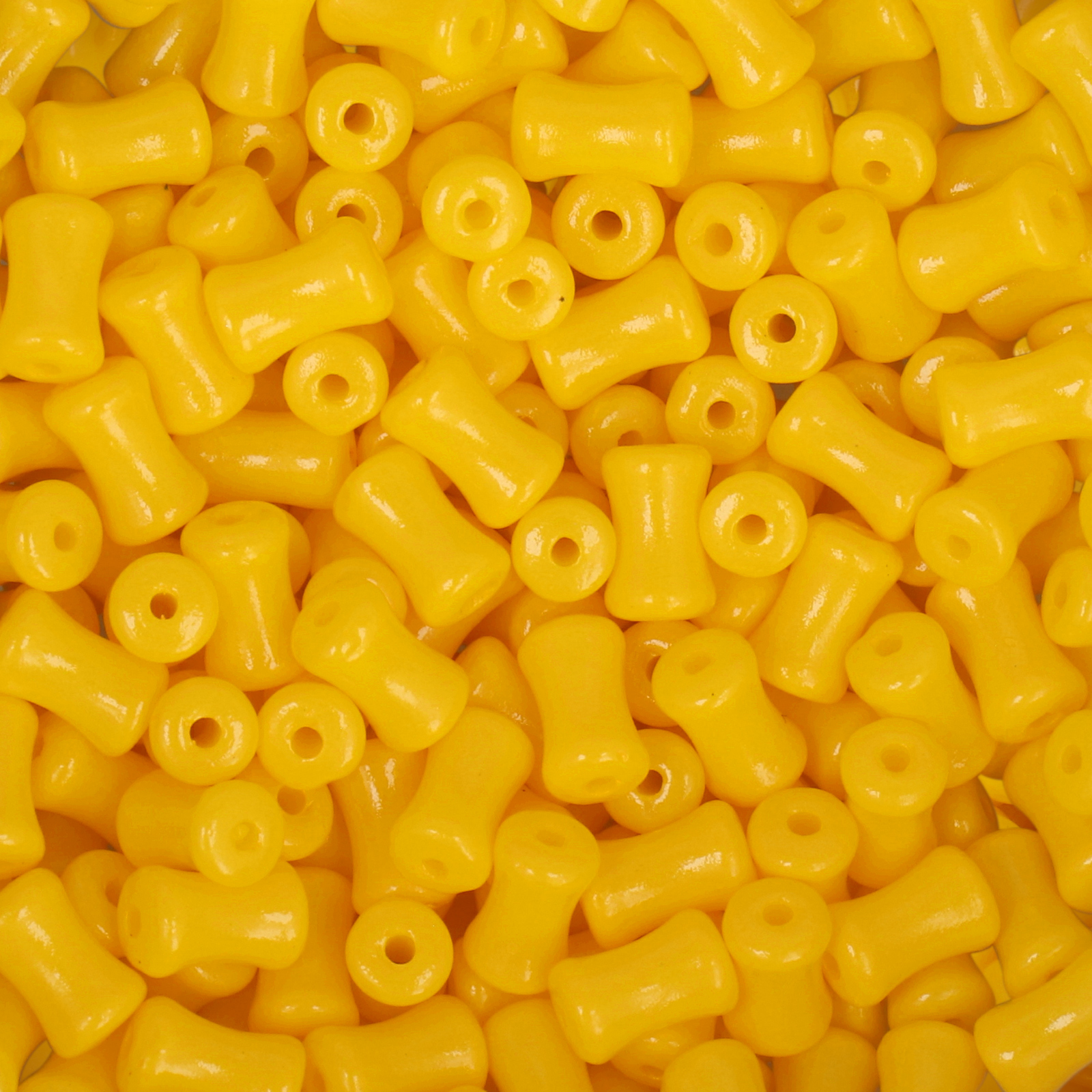 frizzy glass bead - opaque yellow - coral stick 6x4mm (250pc aprox.) | 30gr