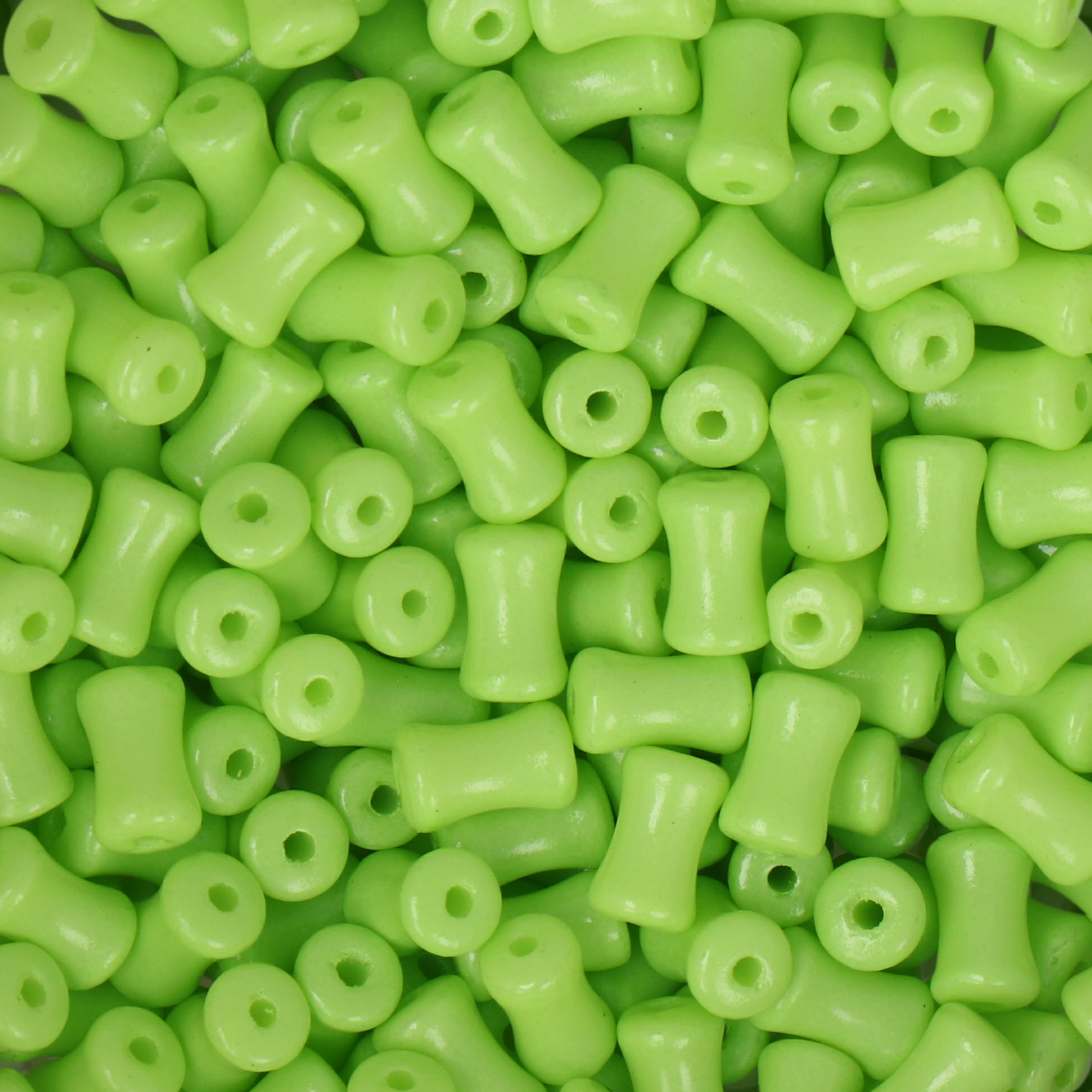 frizzy glass bead - opaque lime - coral stick 6x4mm (250pc aprox.) | 30gr