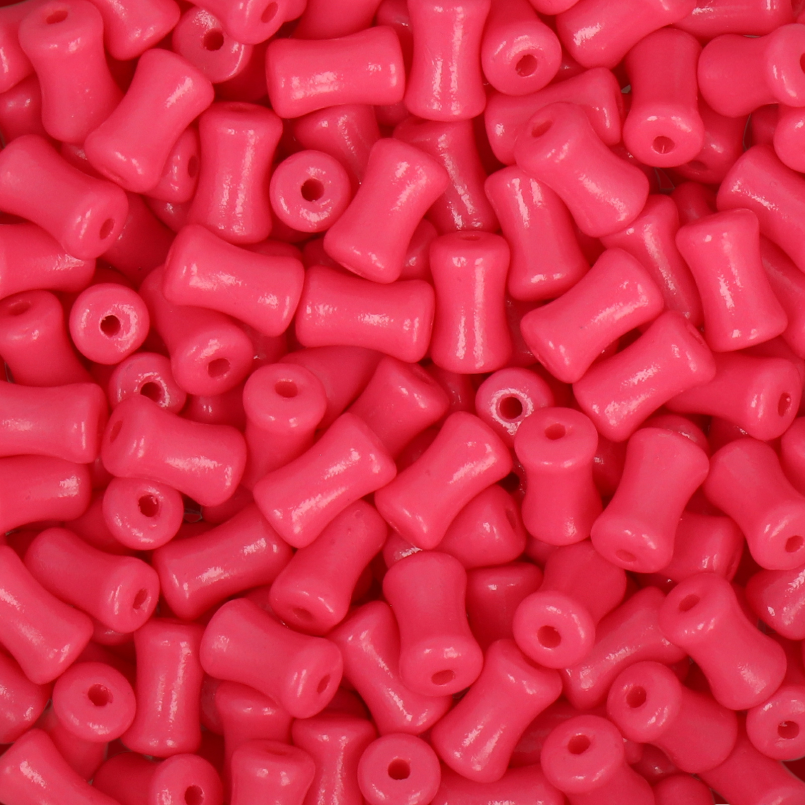 frizzy glass bead - opaque fuchsia - coral stick 6x4mm (250pc aprox.) | 30gr