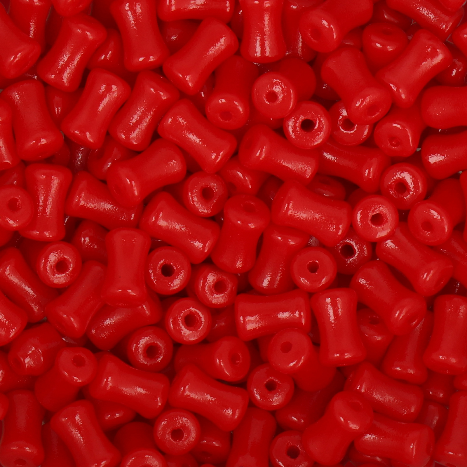 frizzy glass bead - opaque red - coral stick 6x4mm (250pc aprox.) | 30gr