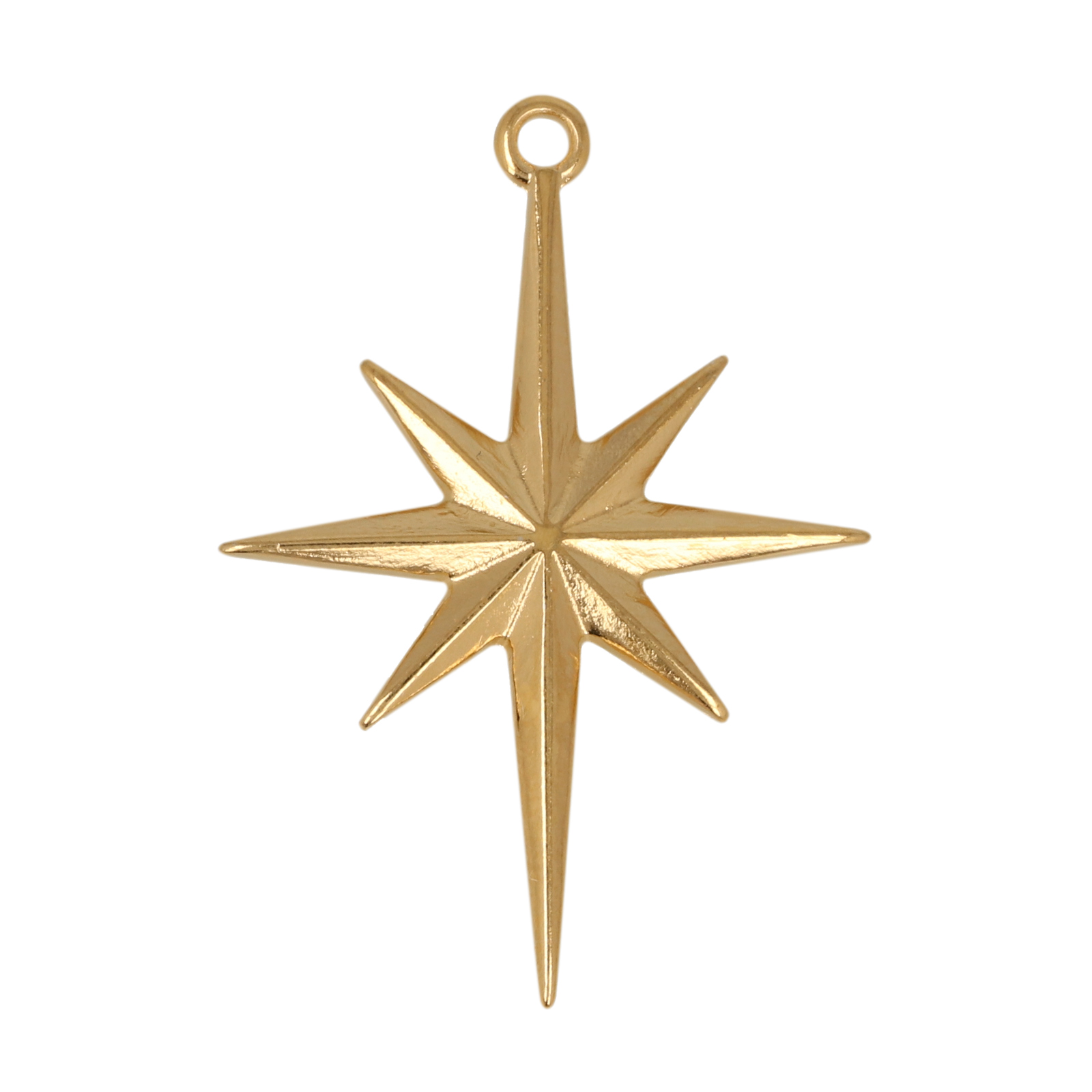 gold plated star of bethlehem charm 32x22mm | 2pc
