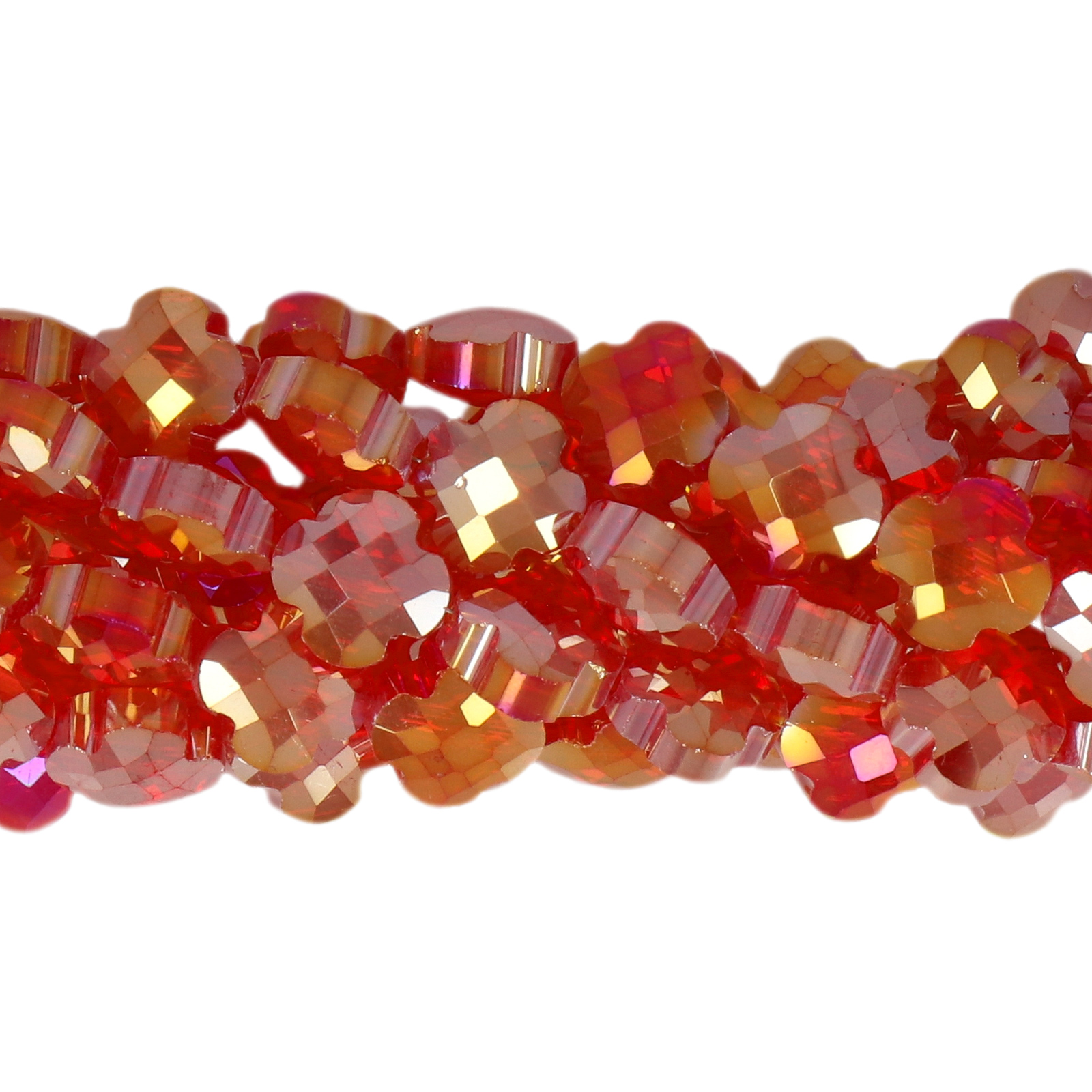siam ab chinese crystal faceted clover 8mm | 20pc