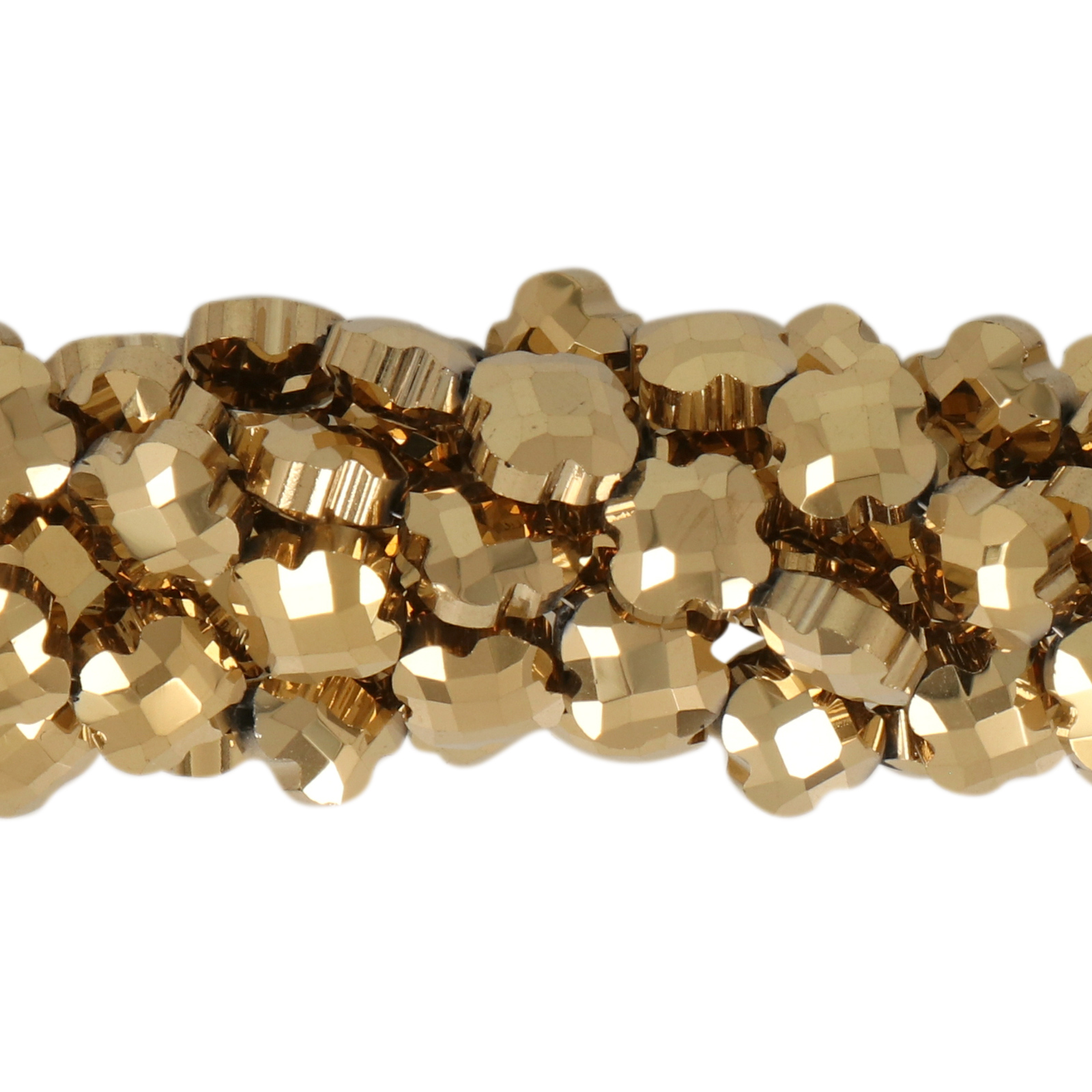 metallic gold chinese crystal faceted clover 8mm | 20pc