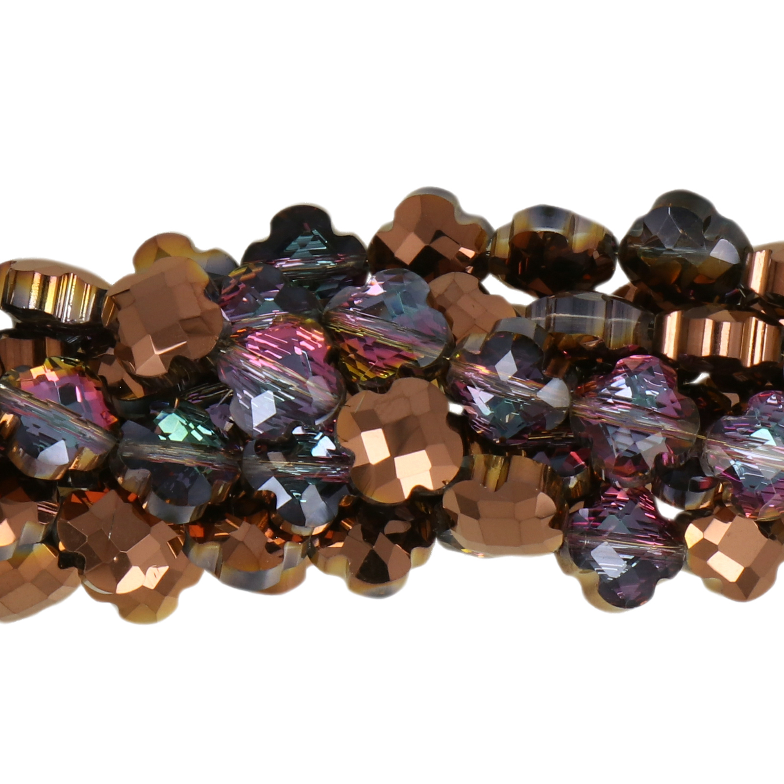 crystal vitrail bronze chinese crystal faceted clover 8mm | 20pc