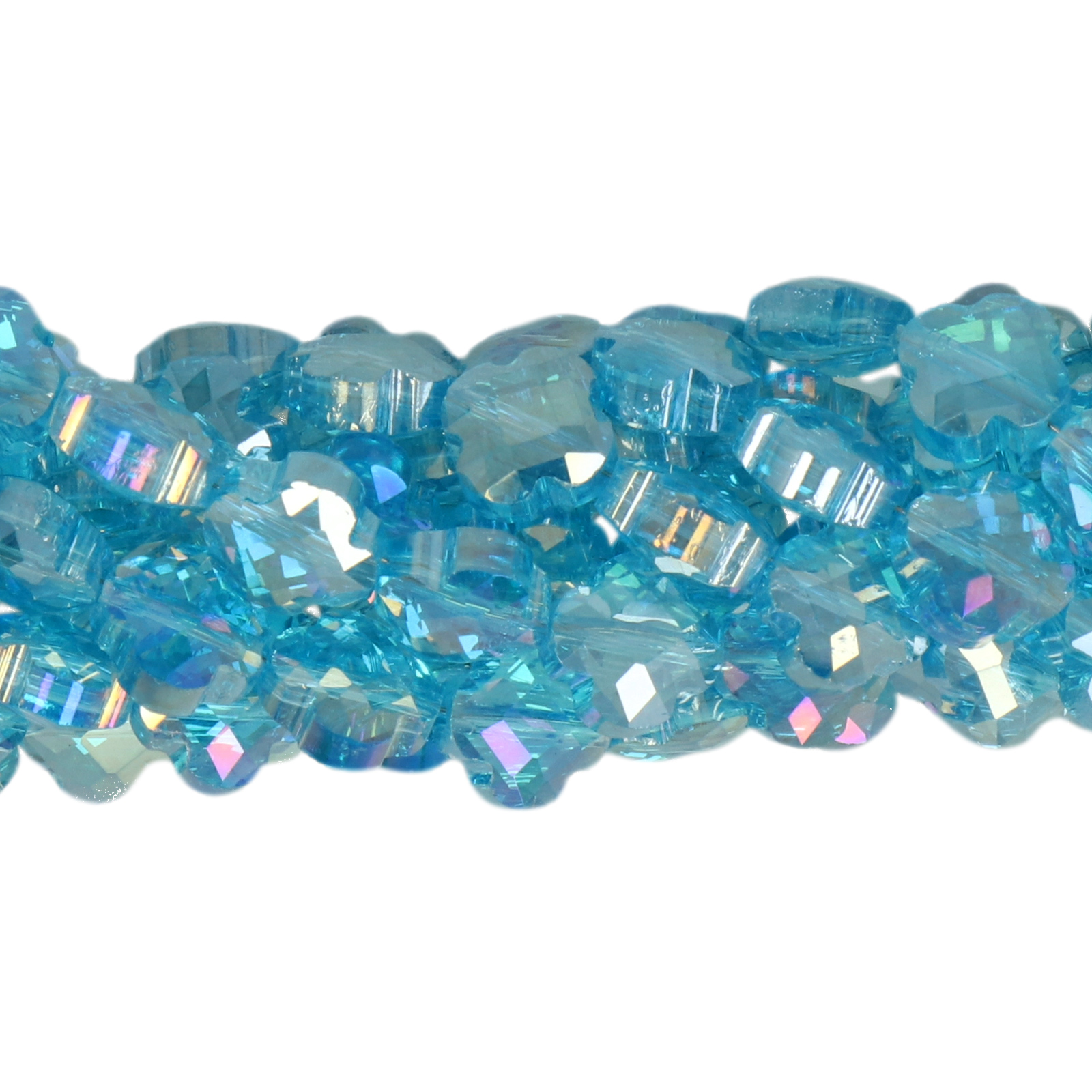 aquamarine ab chinese crystal faceted clover 8mm | 20pc