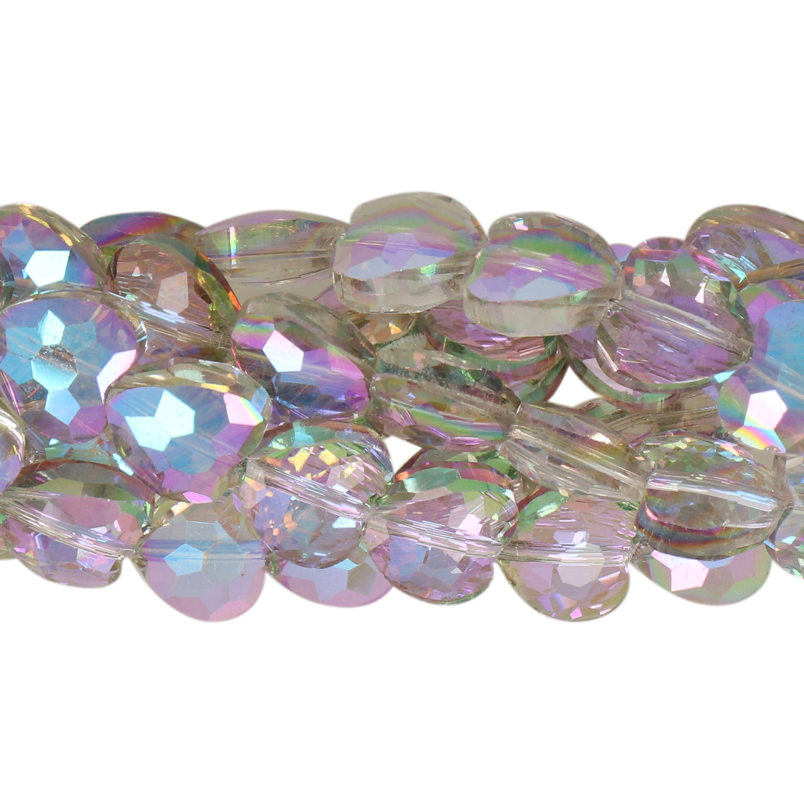 chinese glasperlen facettiertes herz crystal vitrail 10mm | 20st