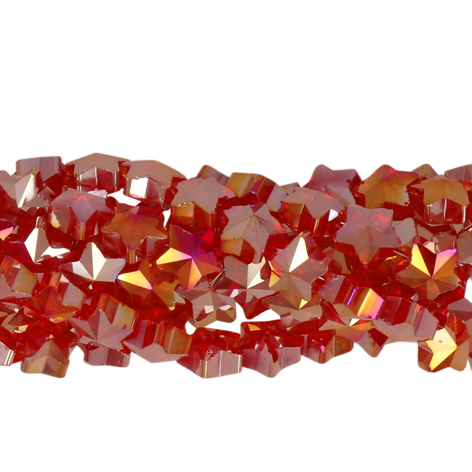 chinese glasperlen facettiertes stern light siam ab 8mm | 20st