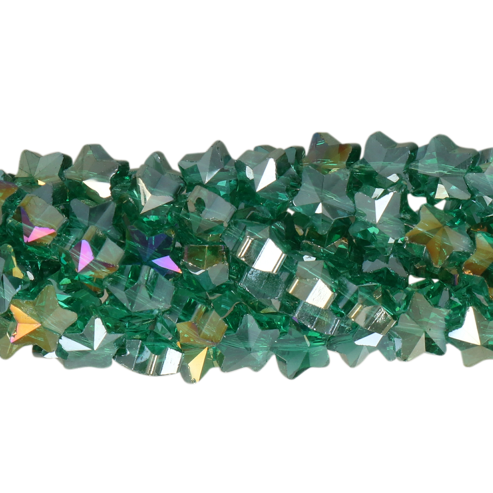 emerald ab chinese crystal faceted star 8mm | 20pc