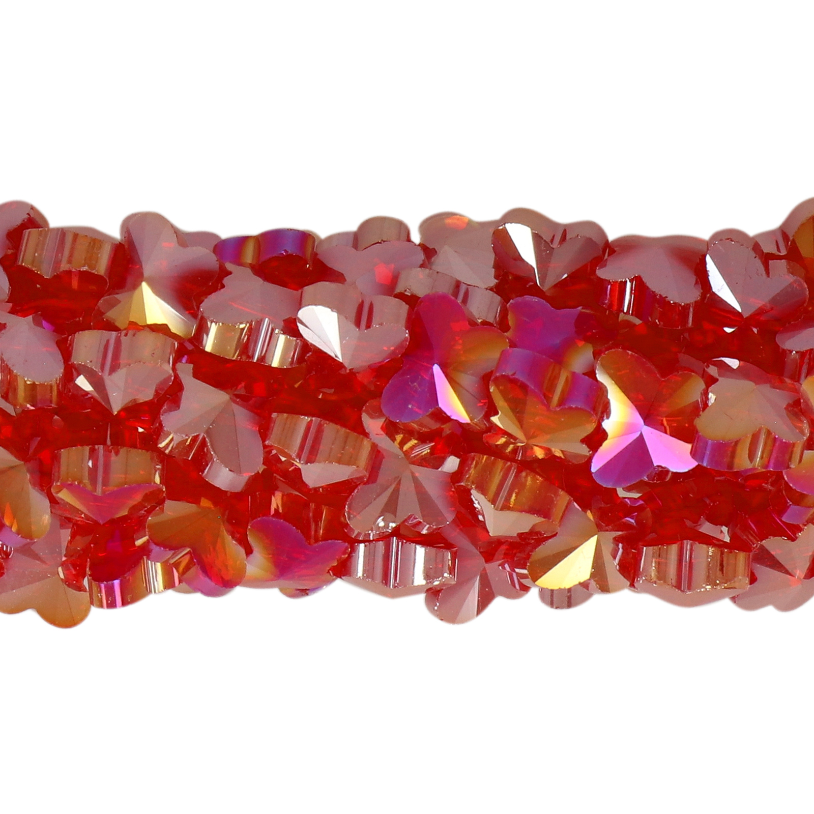 chinese glasperlen facettiertes schmetterling light siam ab 8mm | 25st