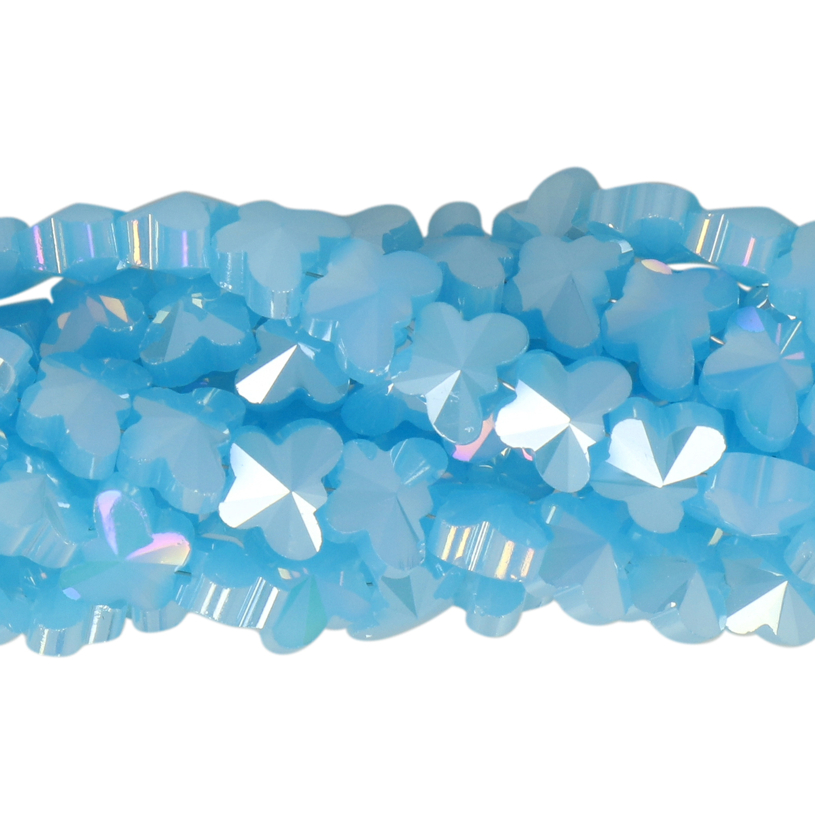 opaque aquamarine ab chinese crystal faceted butterfly 8mm | 25pc