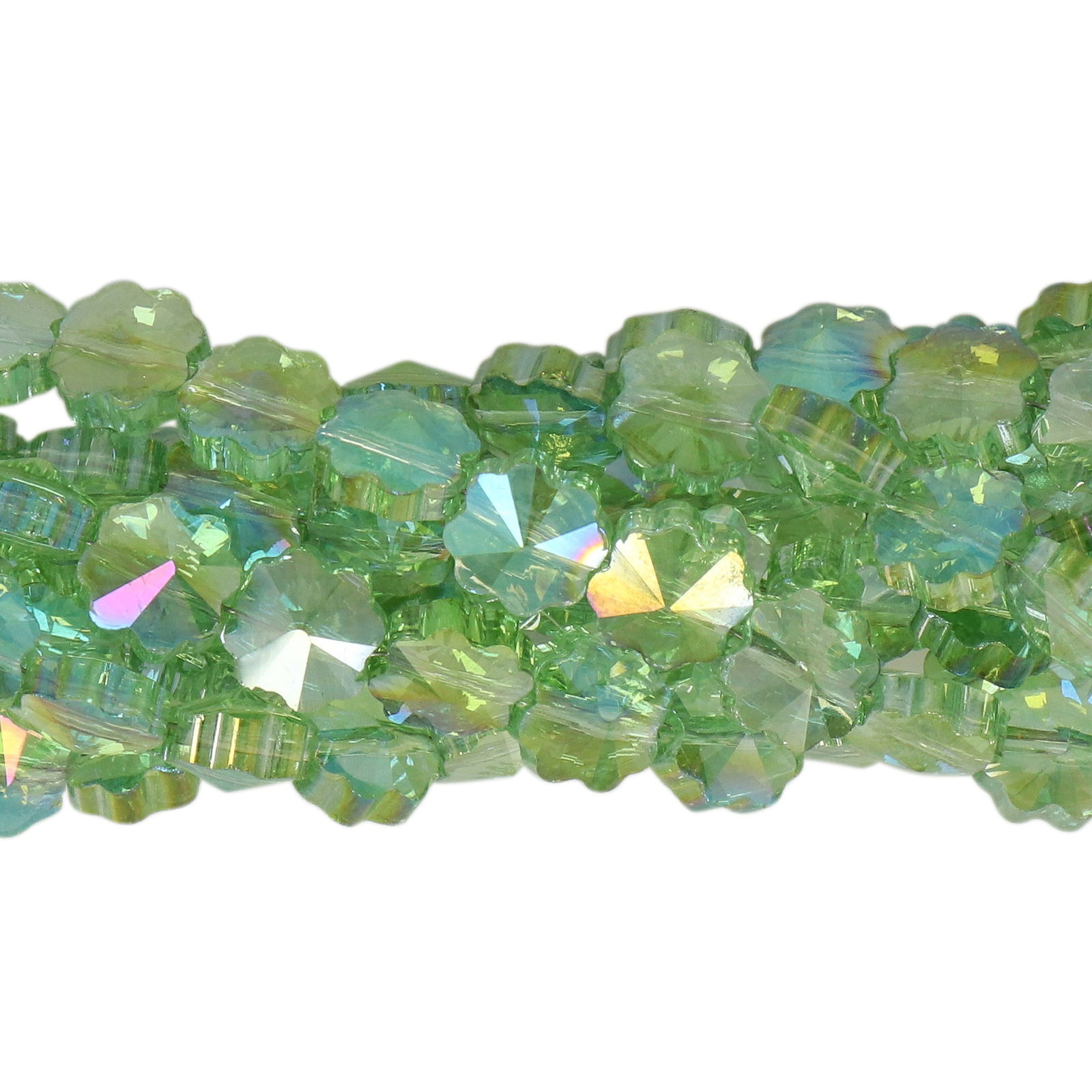 peridot ab chinese crystal faceted flower 8mm | 25pc