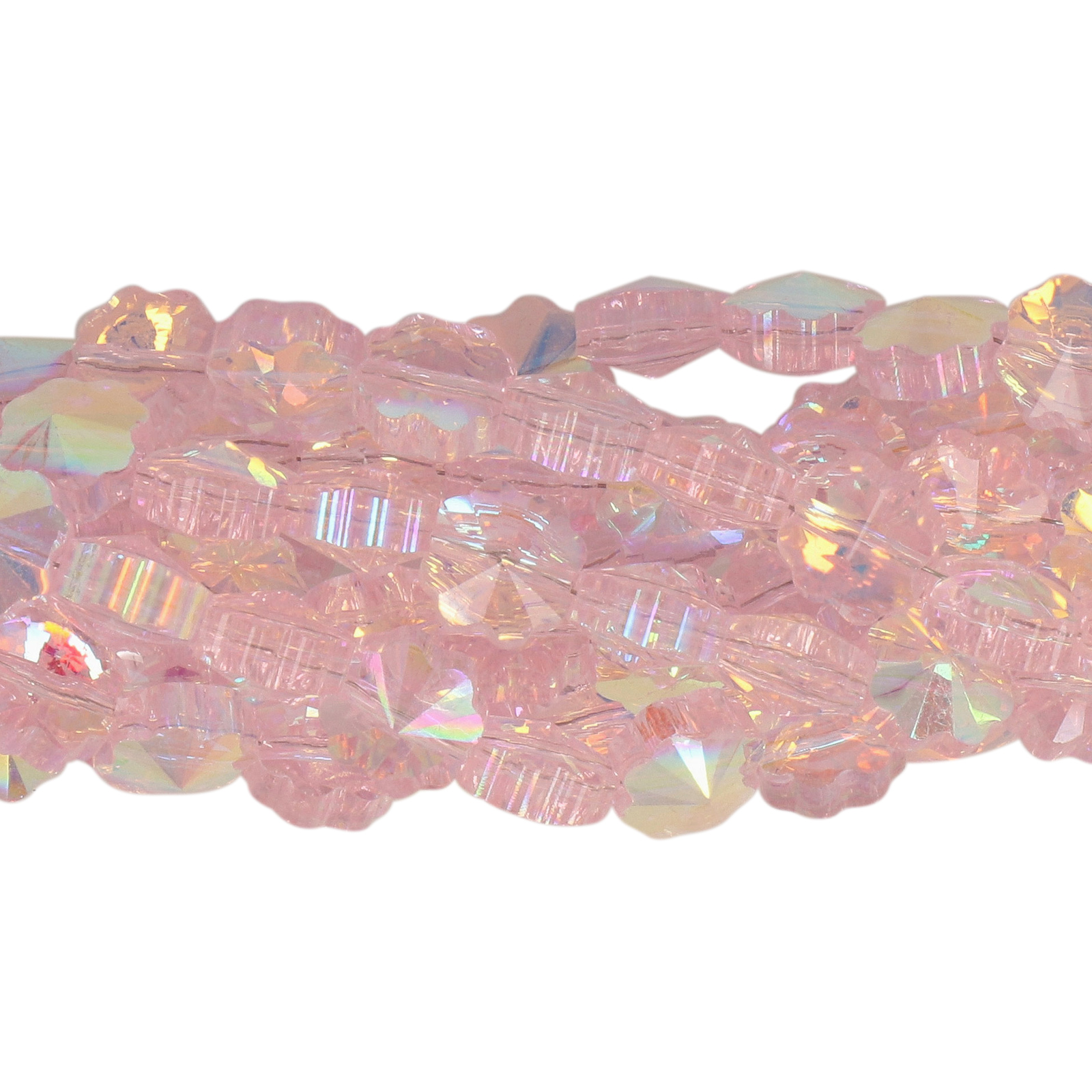 rosaline ab chinese crystal faceted flower 8mm | 25pc