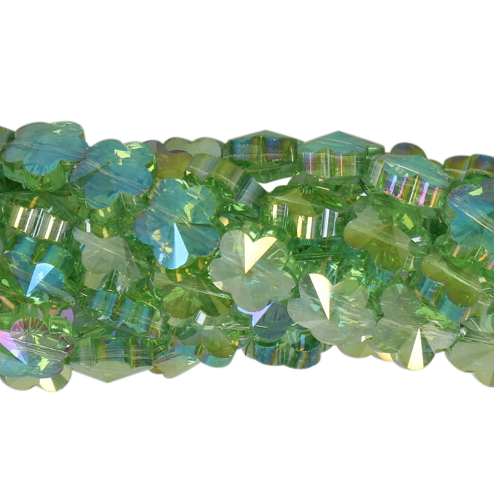 peridot ab chinese crystal faceted flower 10mm | 20pc