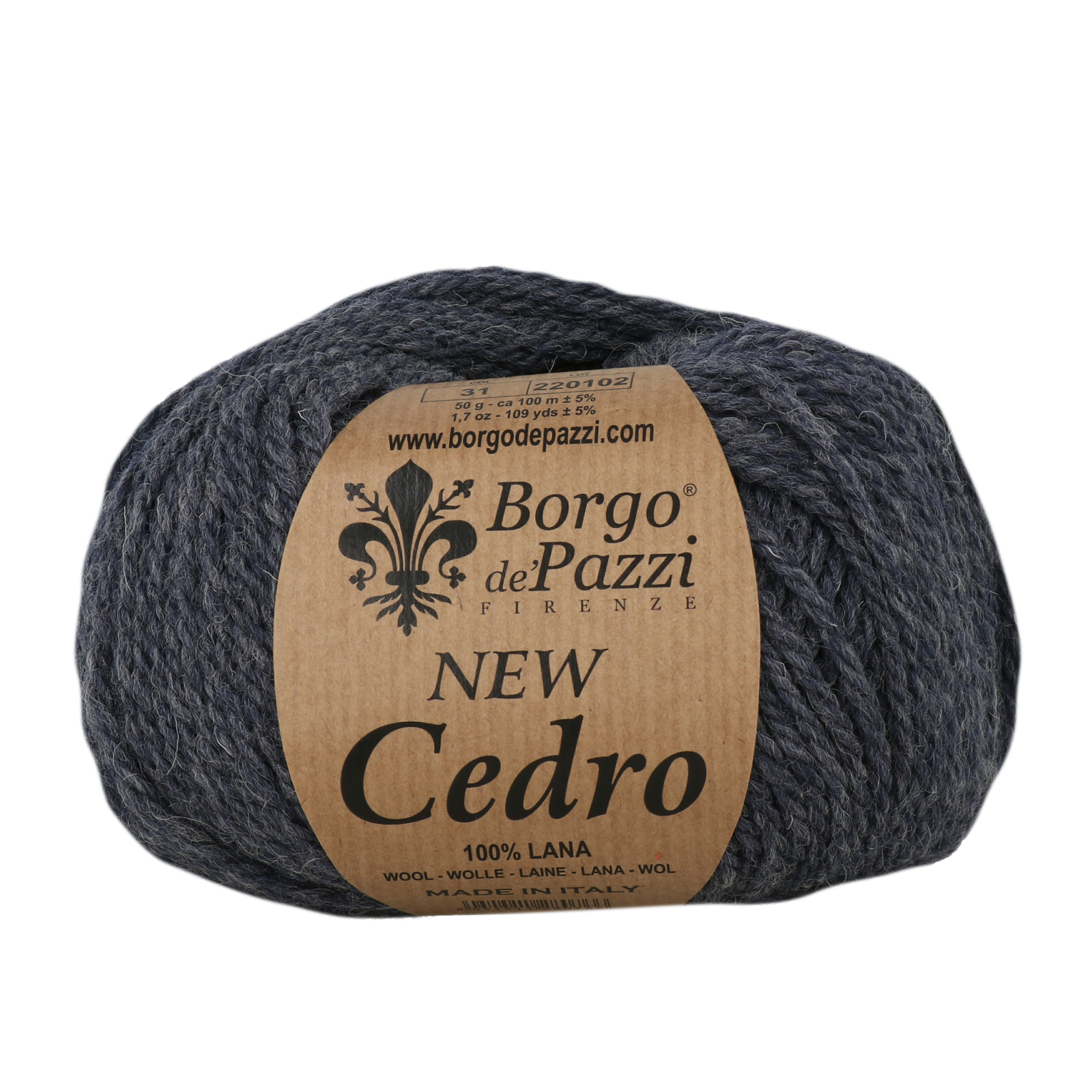 borgo de' pazzi new cedro - anthracite grey (31) - 50gr (100mt) | 1pc
