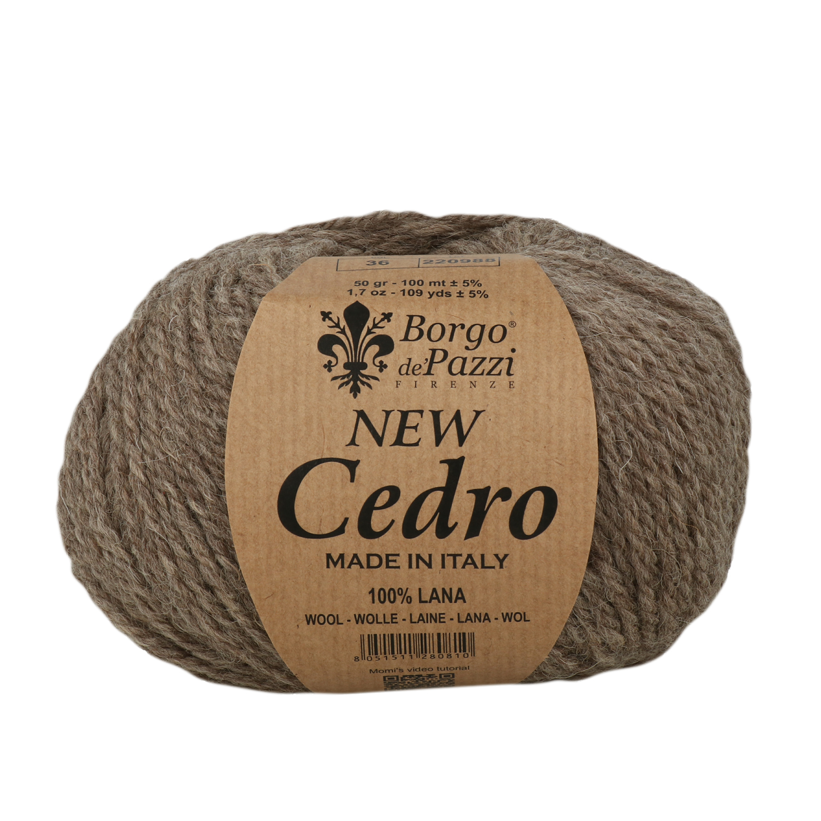 borgo de' pazzi new cedro - taupe (36) - 50gr (100mt) | 1pc