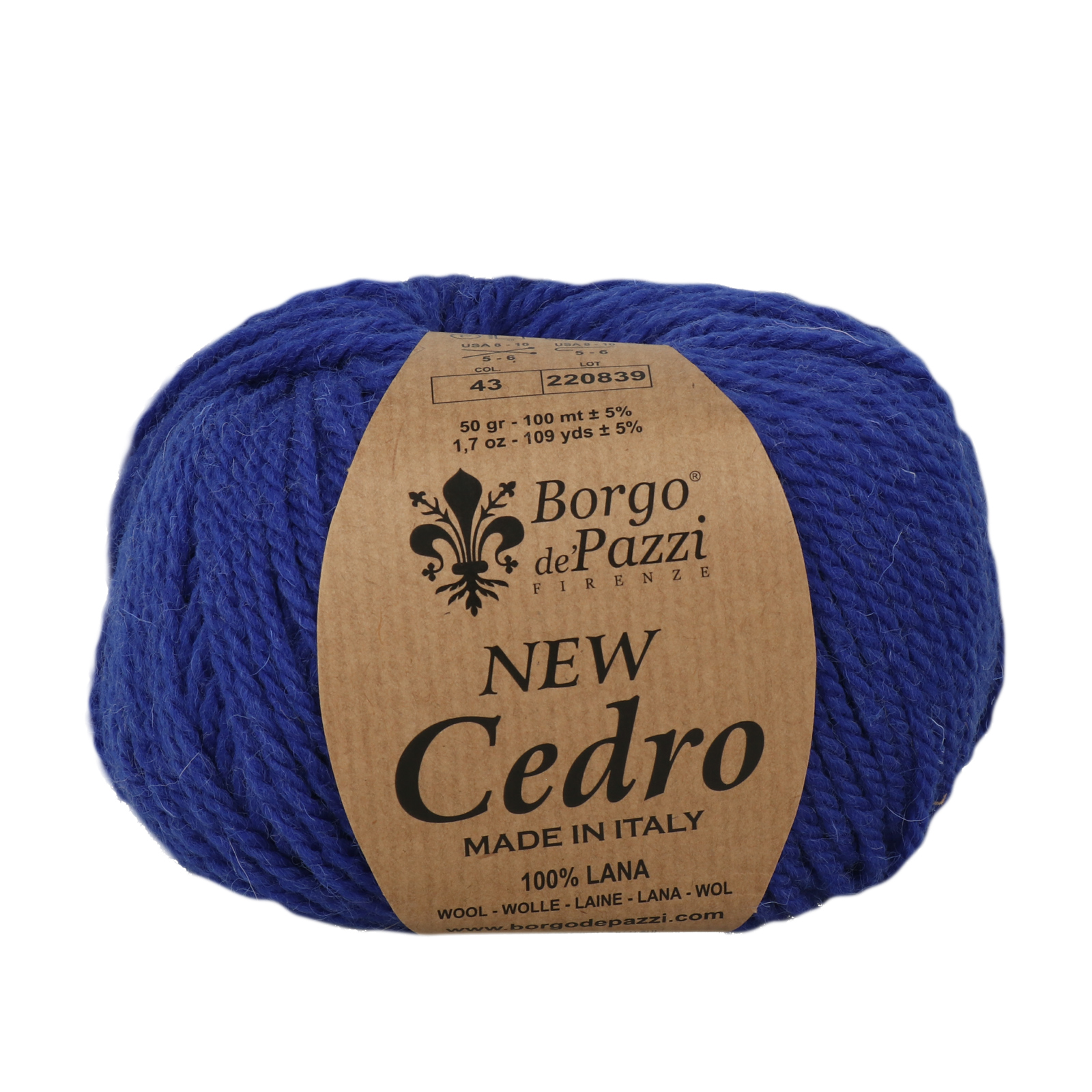 borgo de' pazzi new cedro - electric blue (43) - 50gr (100mt) | 1pc