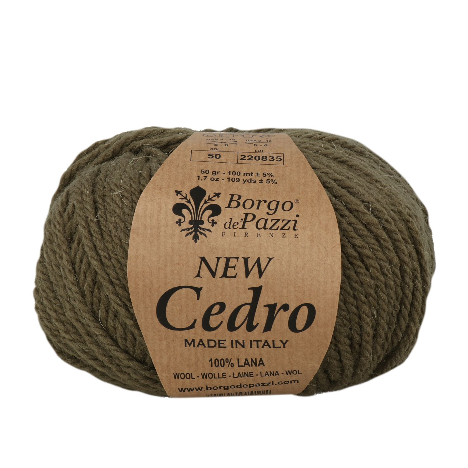 borgo de' pazzi new cedro - khaki (50) (43) - 50gr (100mt) | 1pc