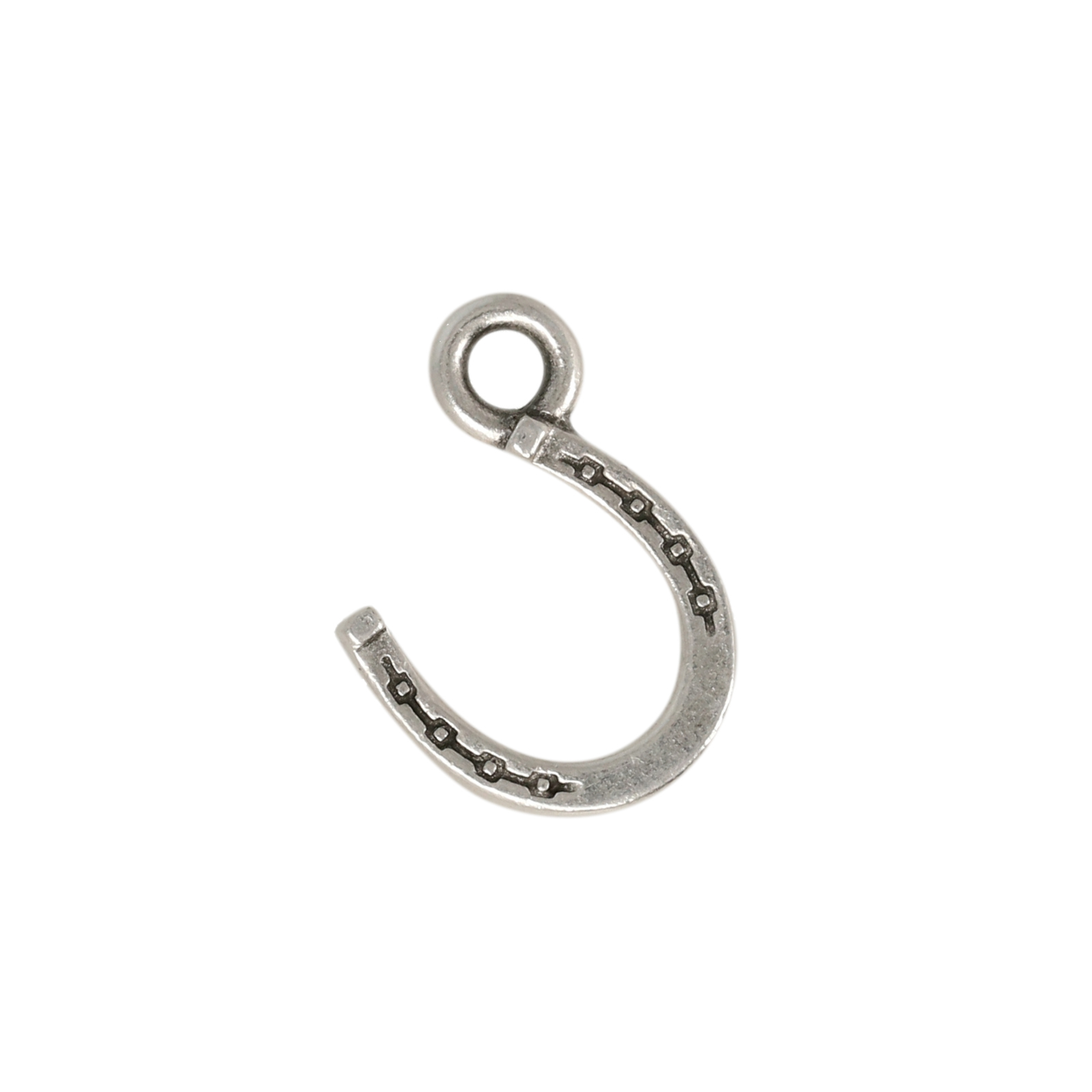 antique silver plated horseshoe charm 16x10mm | 1pc