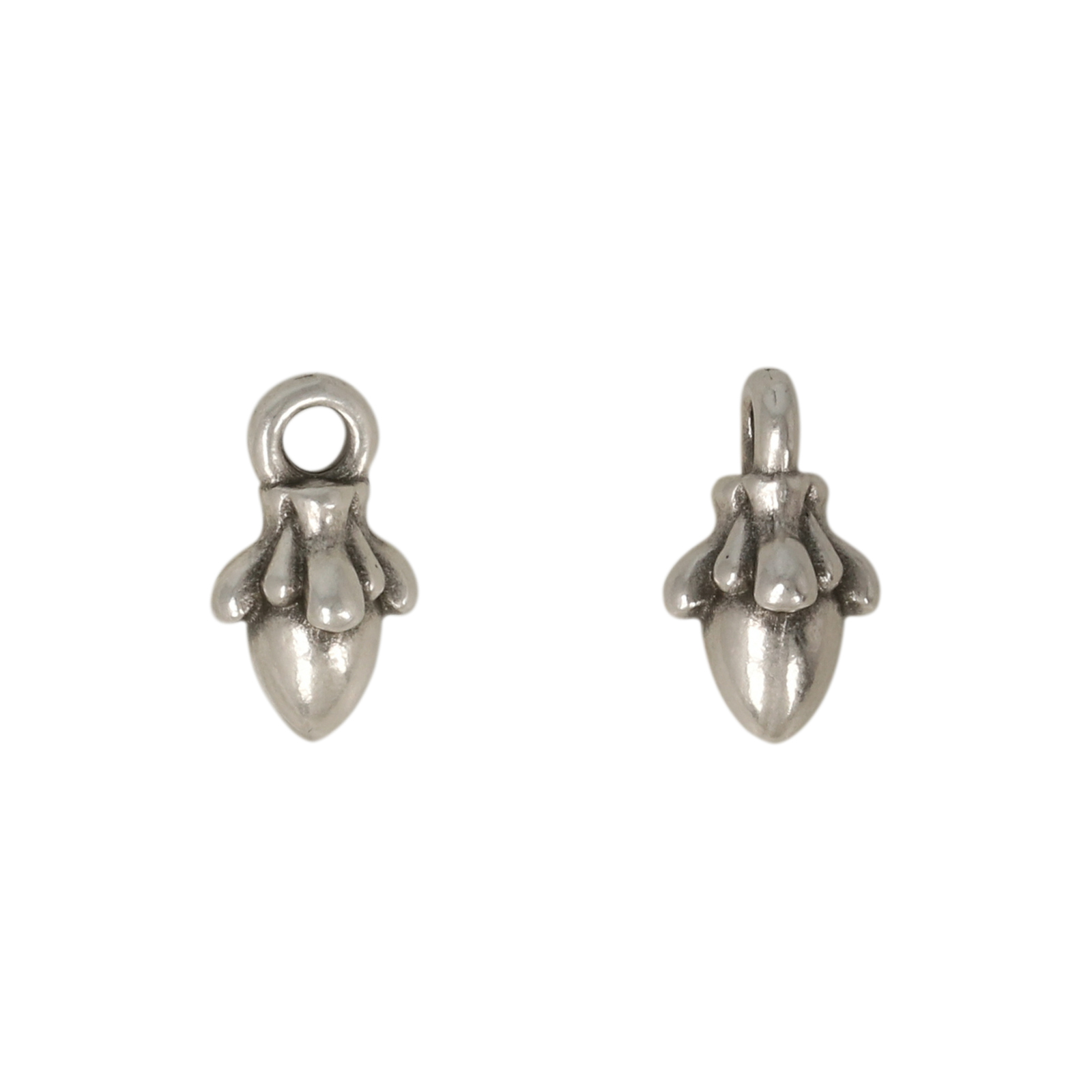 antique silver plated acorn charm 10x5mm | 2pc