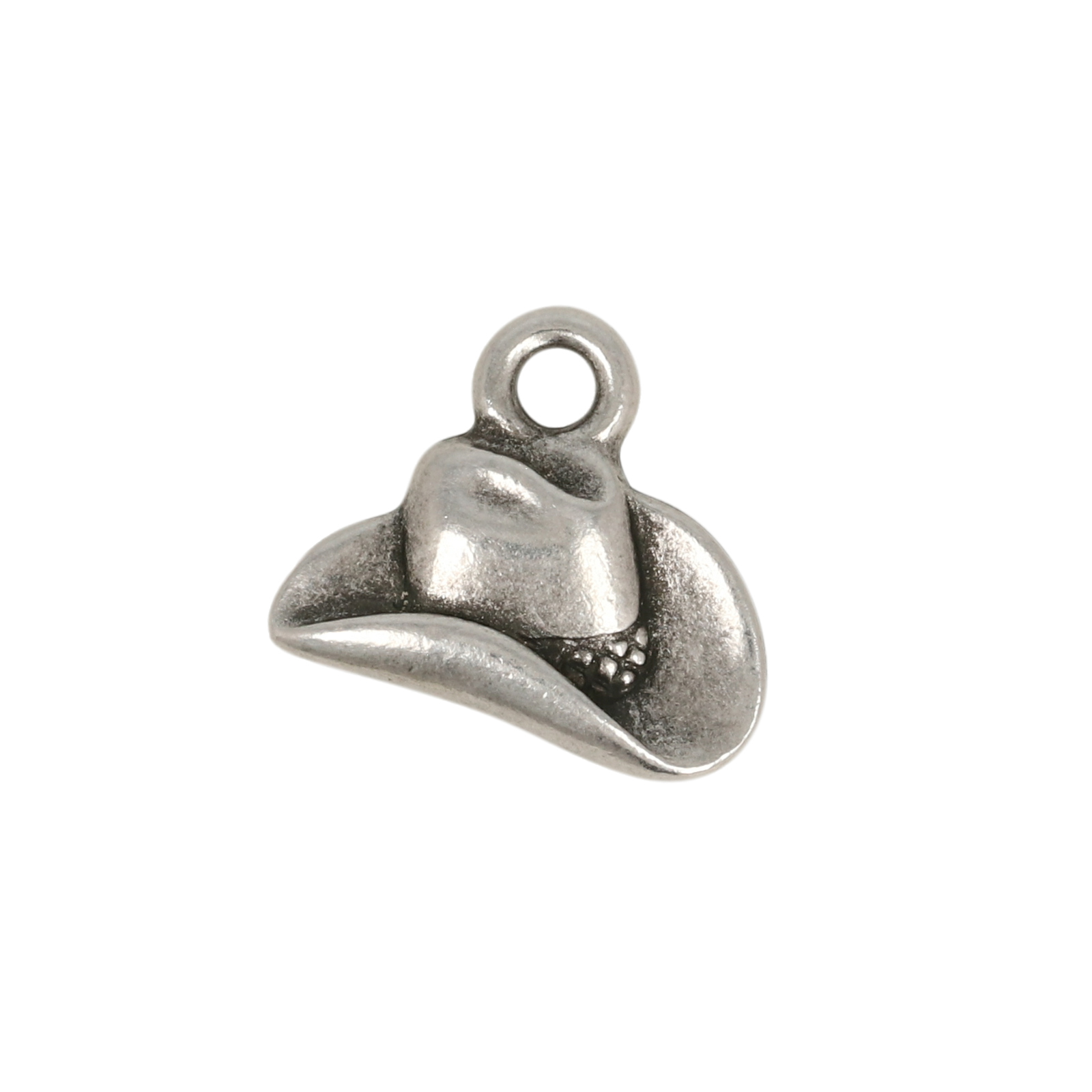 antique silver plated cowboy hat charm 14x12mm | 1pc
