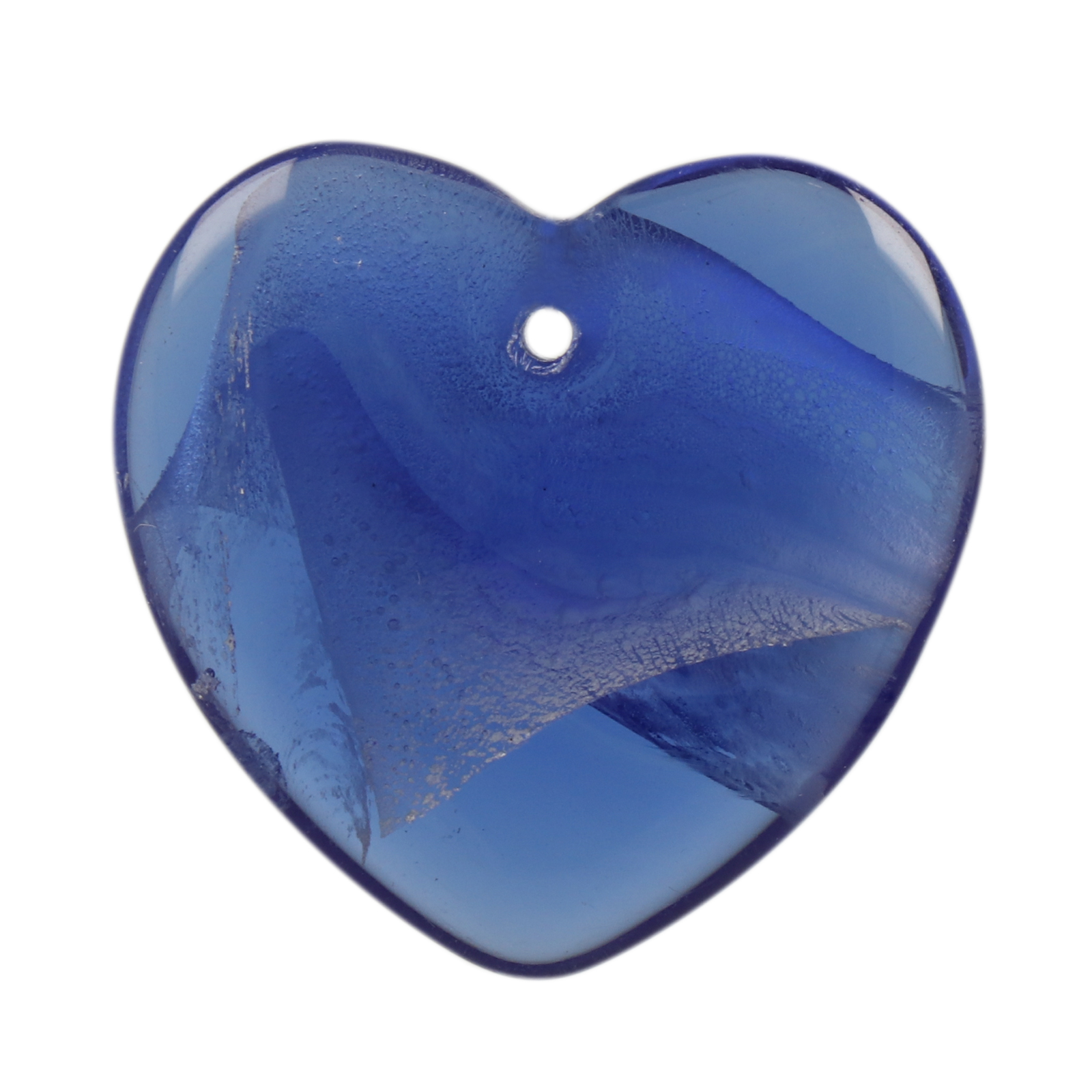glass pendant - cobalt blue heart 30x28mm | 2pc