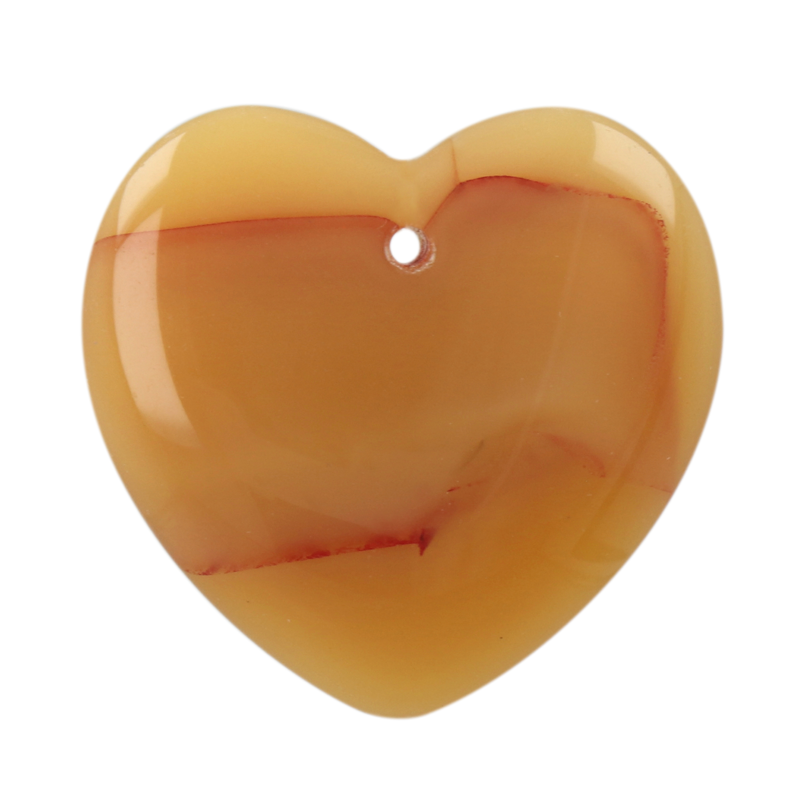 glass pendant - honey jade heart 30x28mm | 2pc