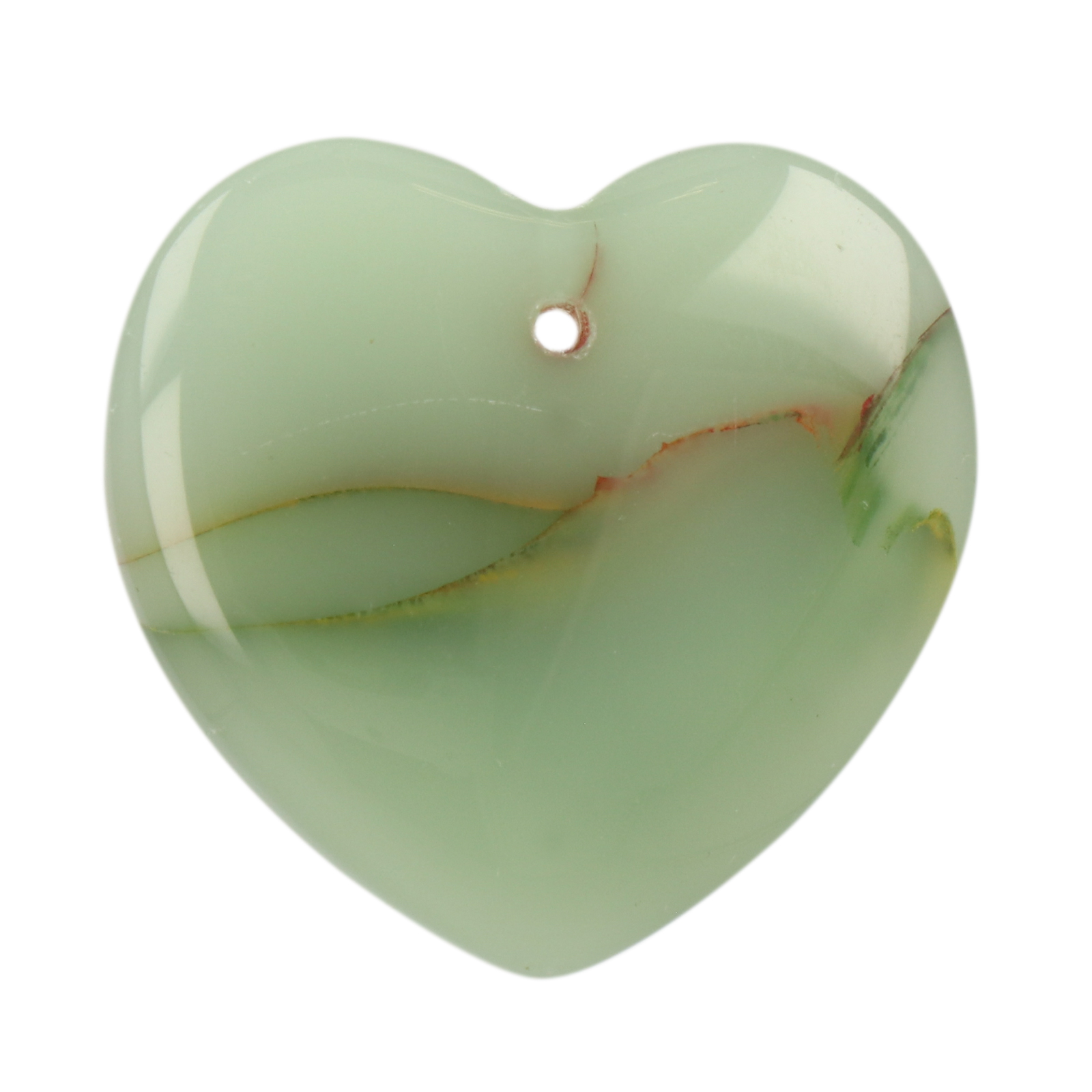 glass pendant - aventurine heart 30x28mm | 2pc