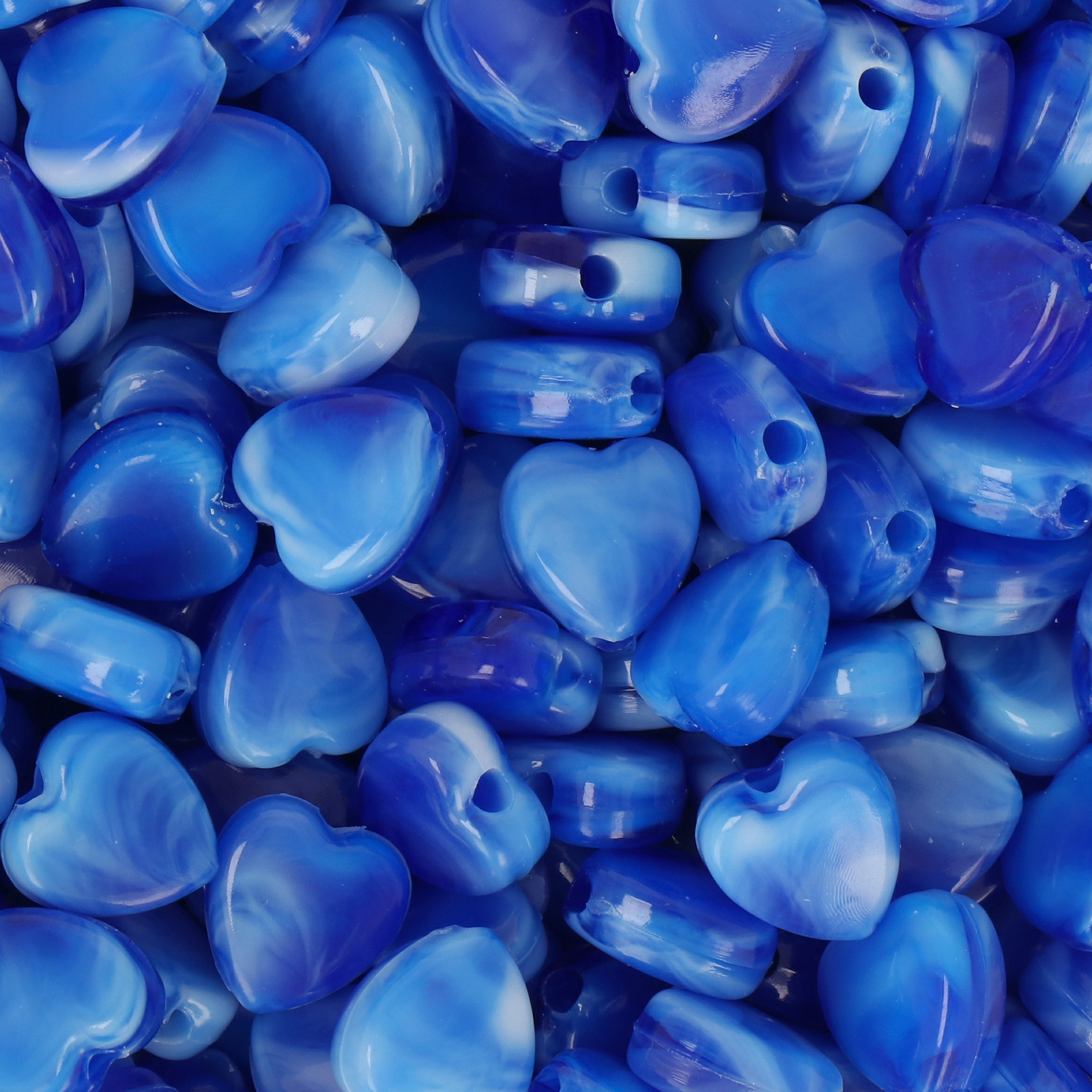 harz glatt herz marmoriertes blau 8x4mm - 110-120st ca. | 25gr