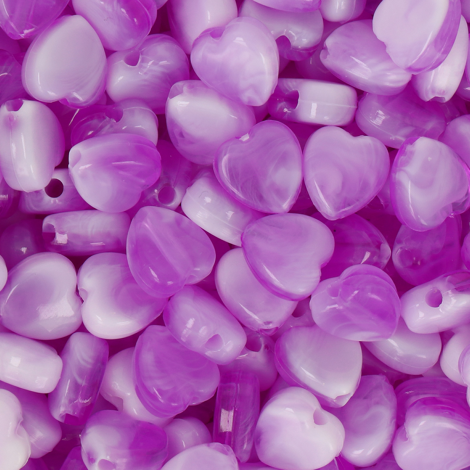 marbled purple resin smooth heart 8x4mm - 110-120pc aprox. | 25gr
