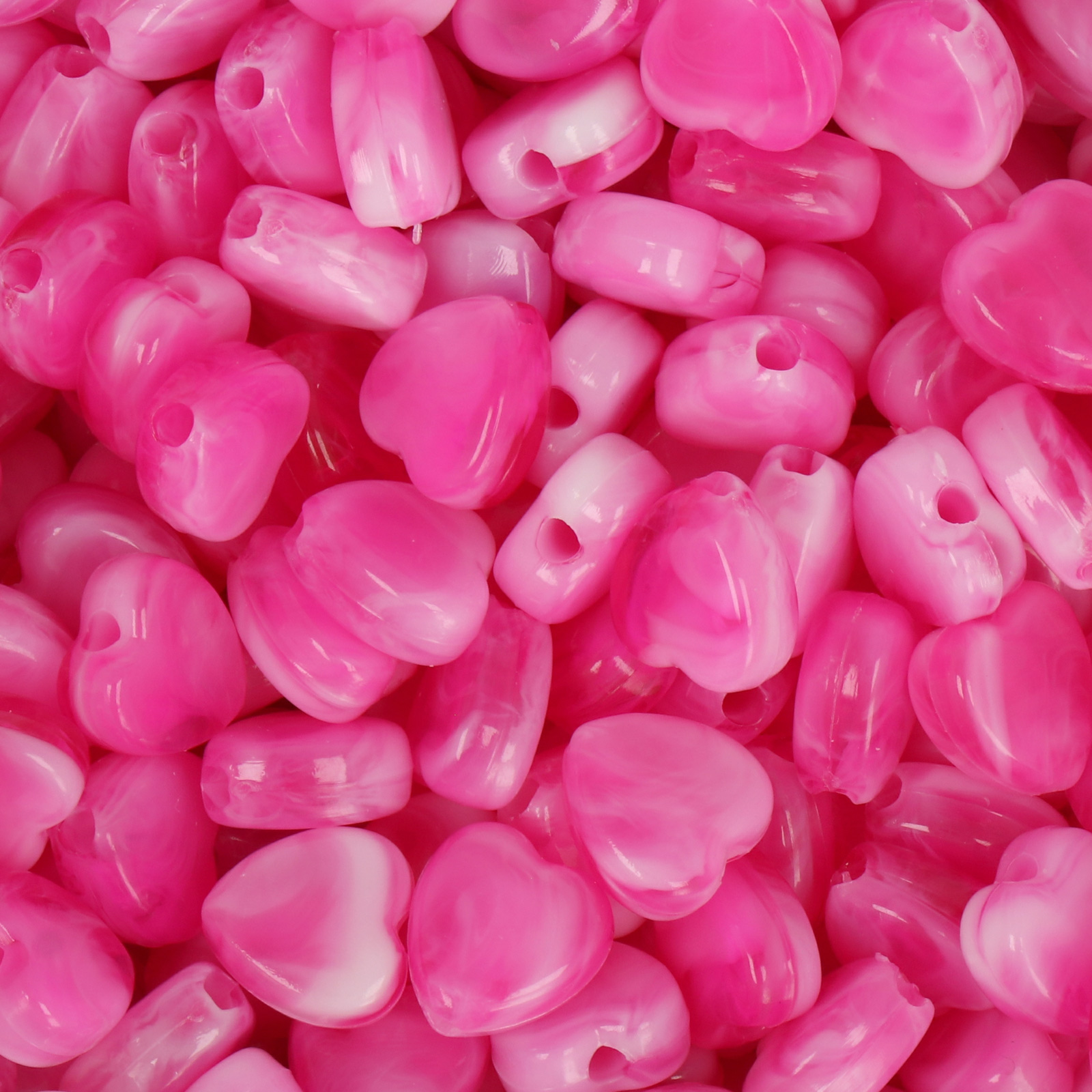 marbled fuchsia resin smooth heart 8x4mm - 110-120pc aprox. | 25gr