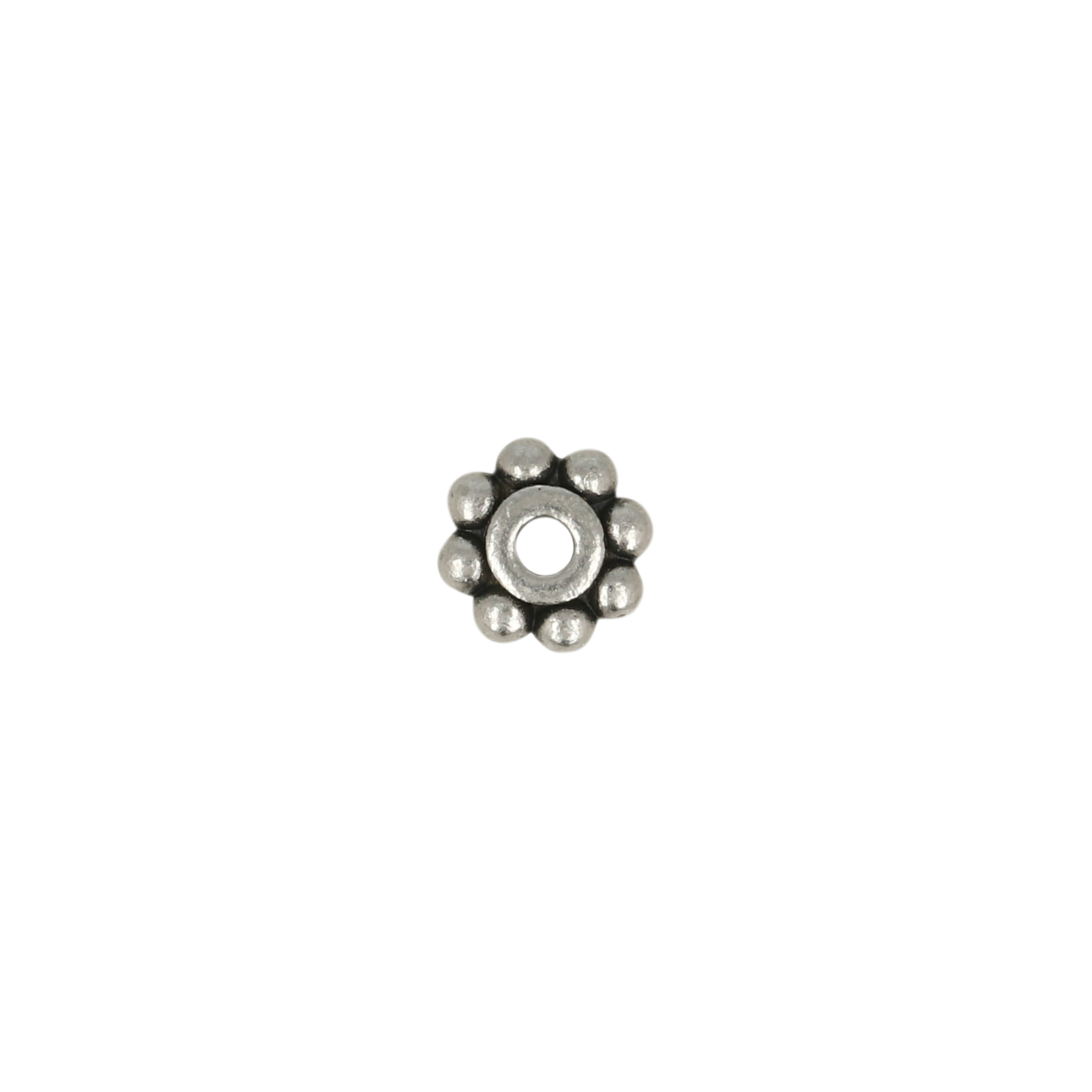antique silver plated beaded heishi spacer 6mm | 8pc