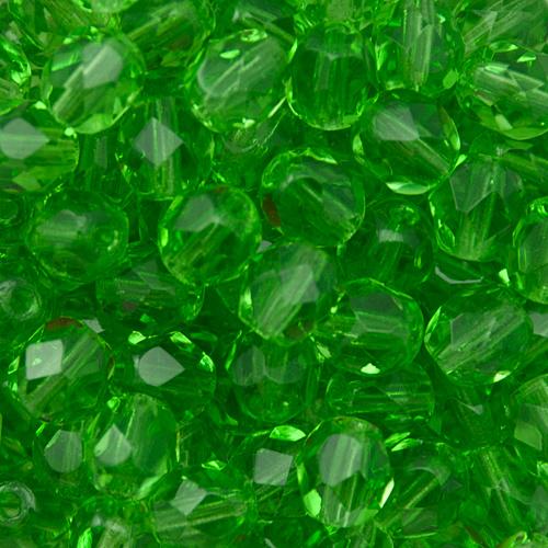czech fire-polished round beads chrysolite 6mm | 25pc