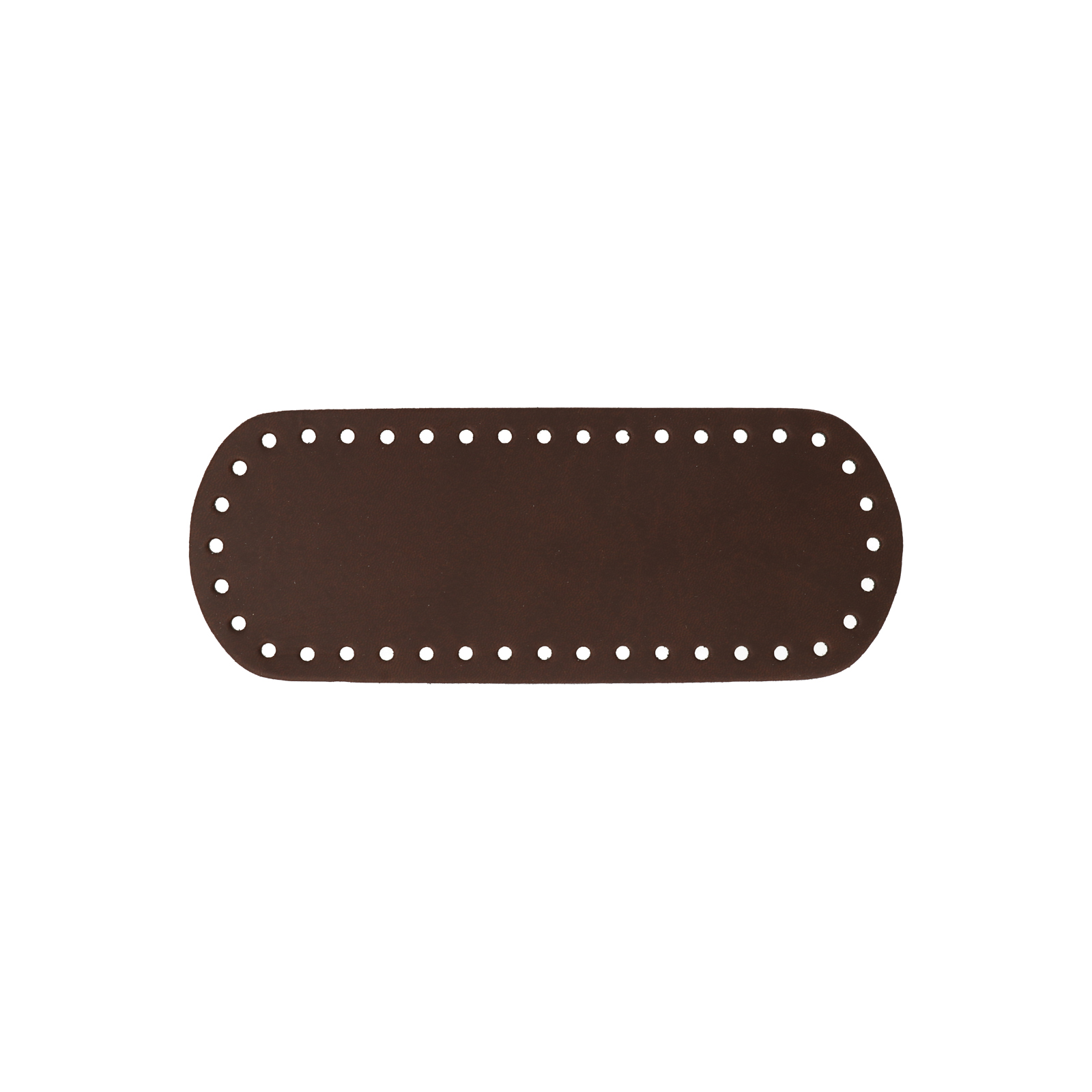brown pu leather bottom bag oval 21x8cm | 1pc