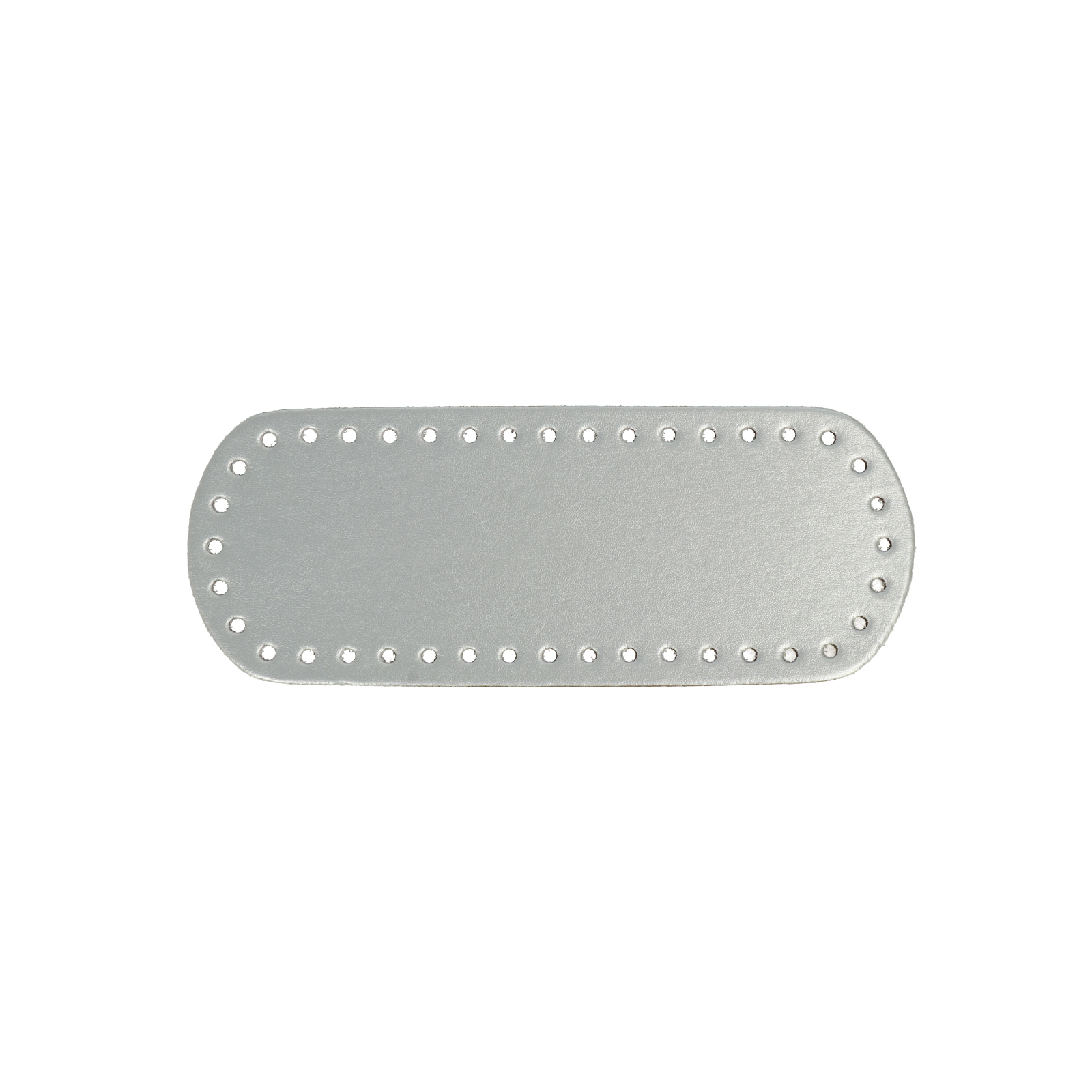 silver pu leather bottom bag oval 21x8cm | 1pc