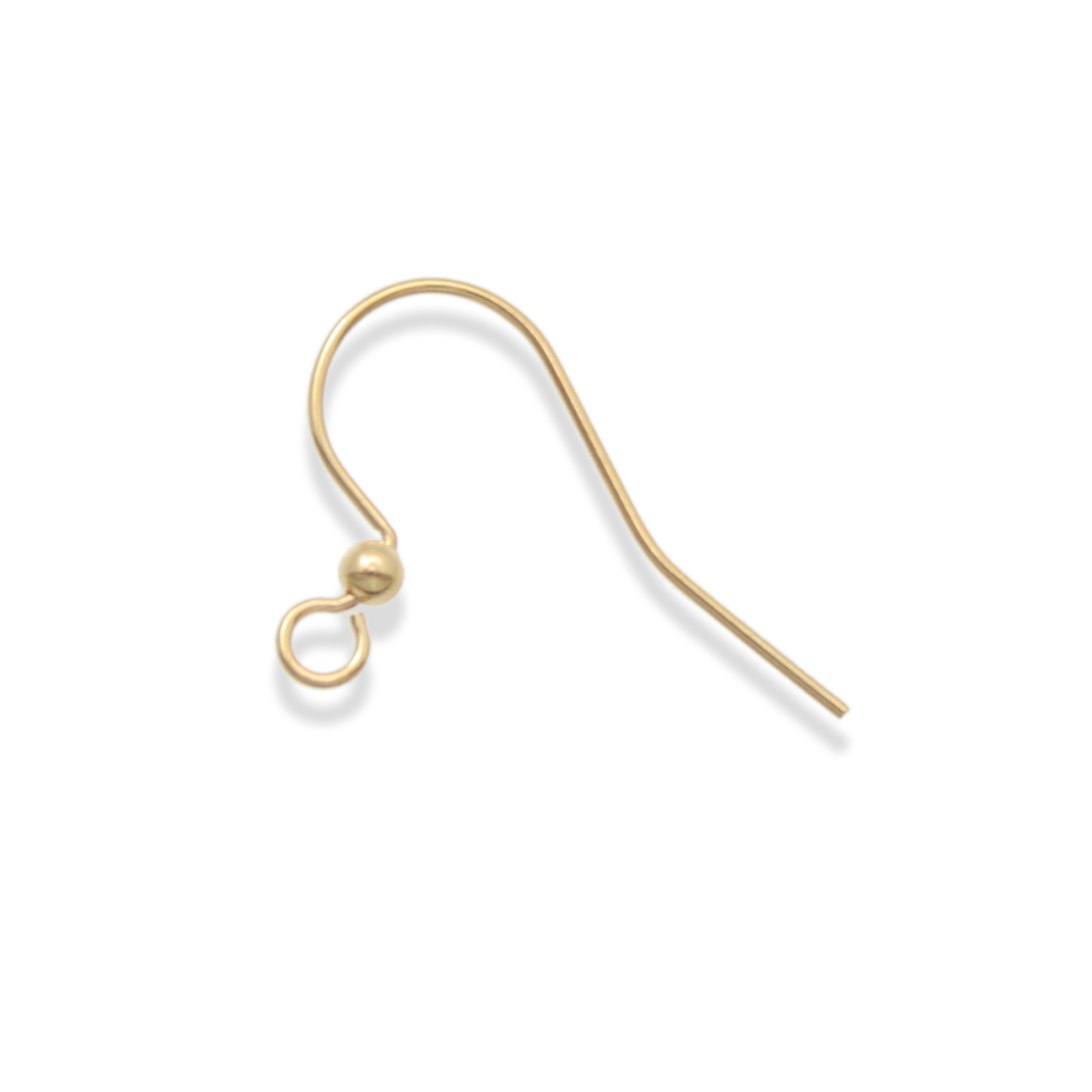 gold plated french earwire with ball 17mm | 24pc