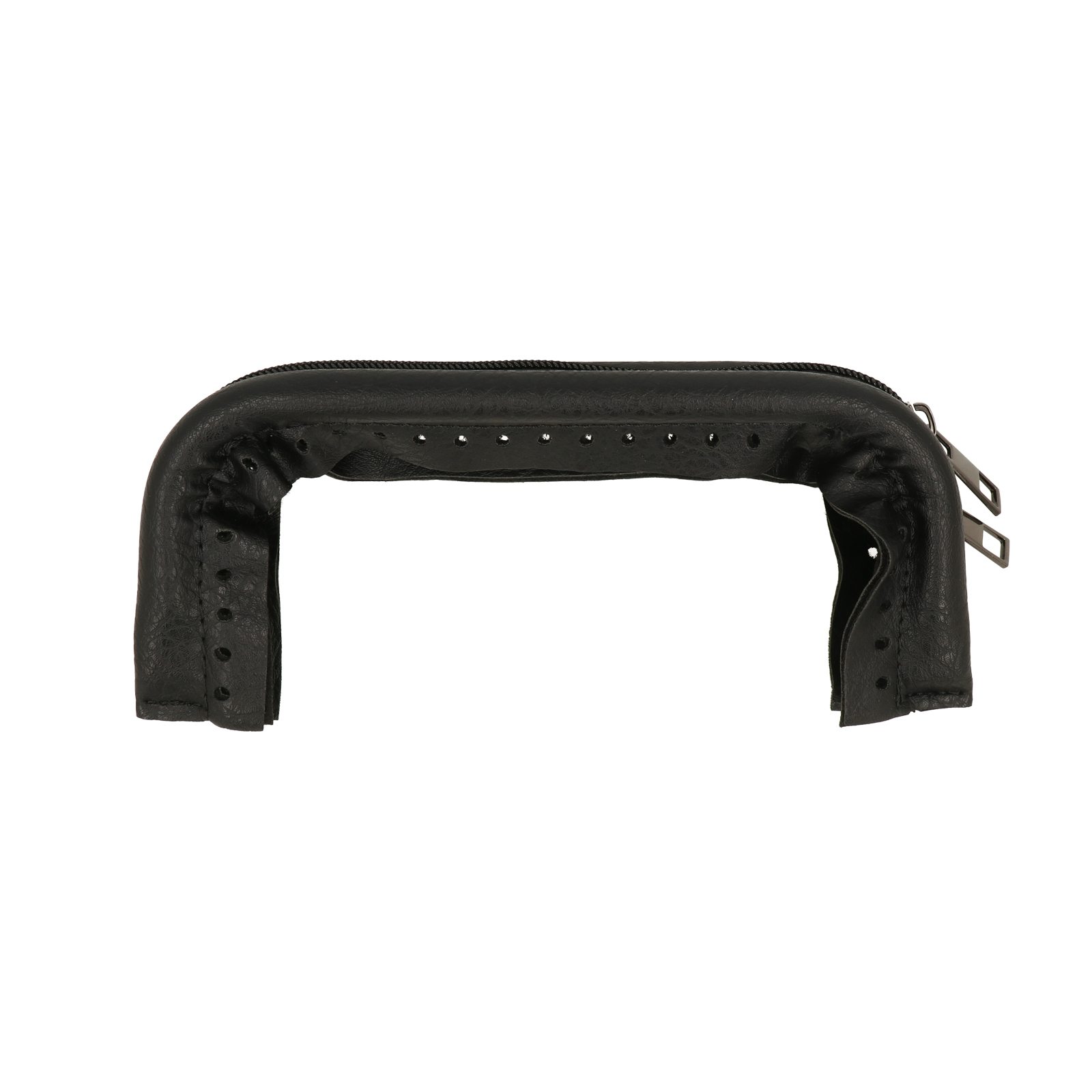 clutch bag spring closure with zipper in black pu leather 20x9cm | 1pc