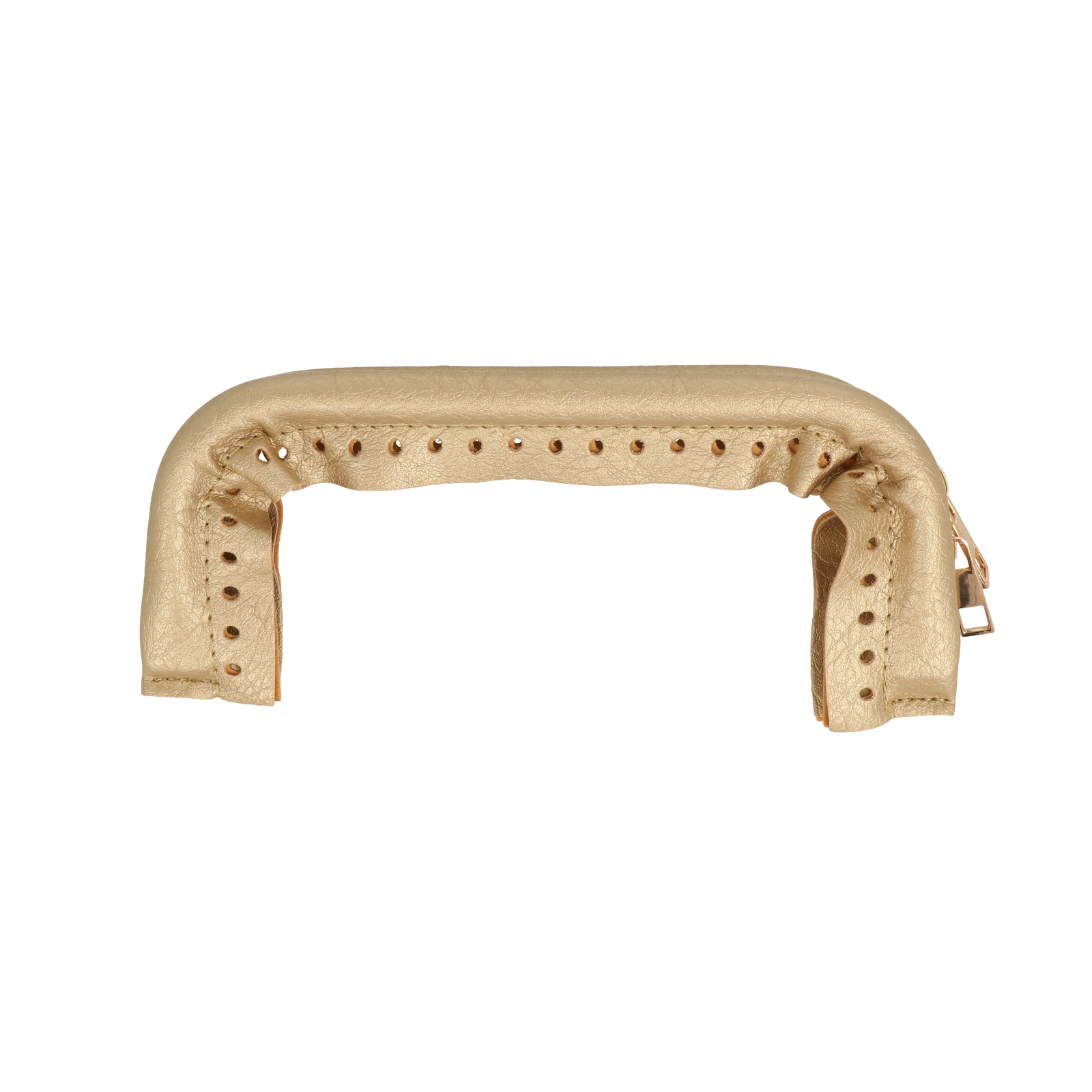 clutch bag spring closure with zipper in gold pu leather 20x9cm | 1pc