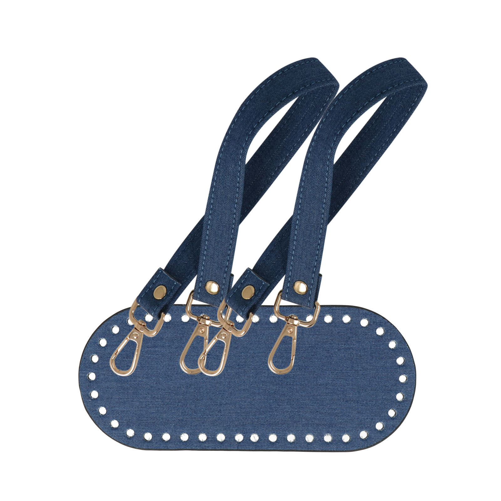 bag set - bottom 21x9cm + handles 45cm - blue jeans | 1pc