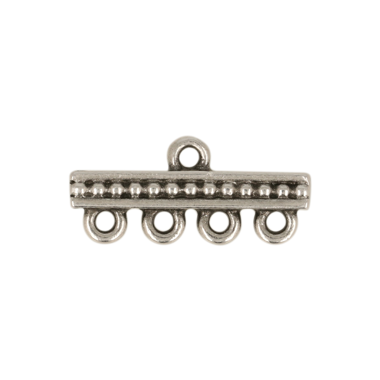 antique silver plated beaded link 4-1 20mm | 1pc