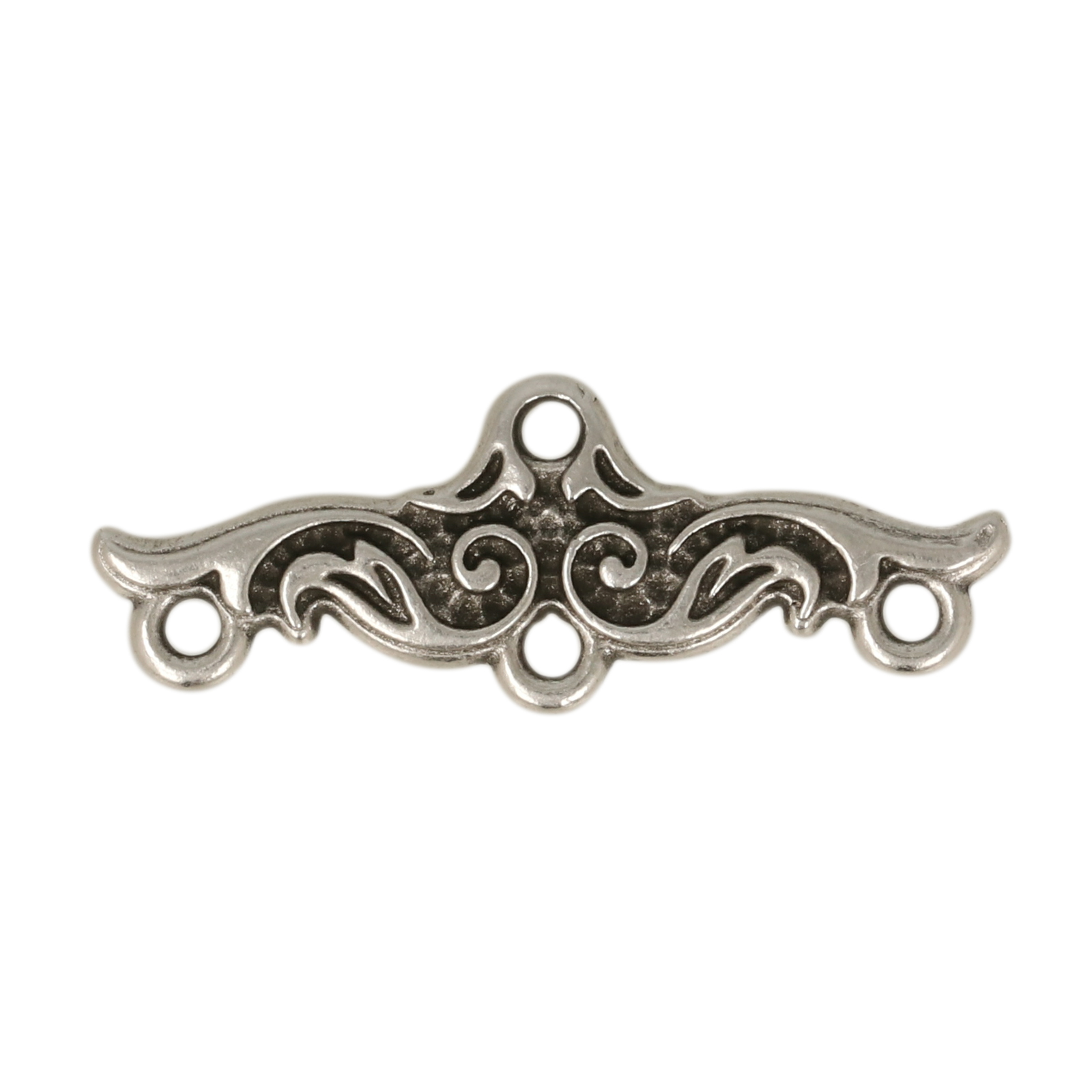 antique silver plated vignette bar 3-1 28mm | 1pc