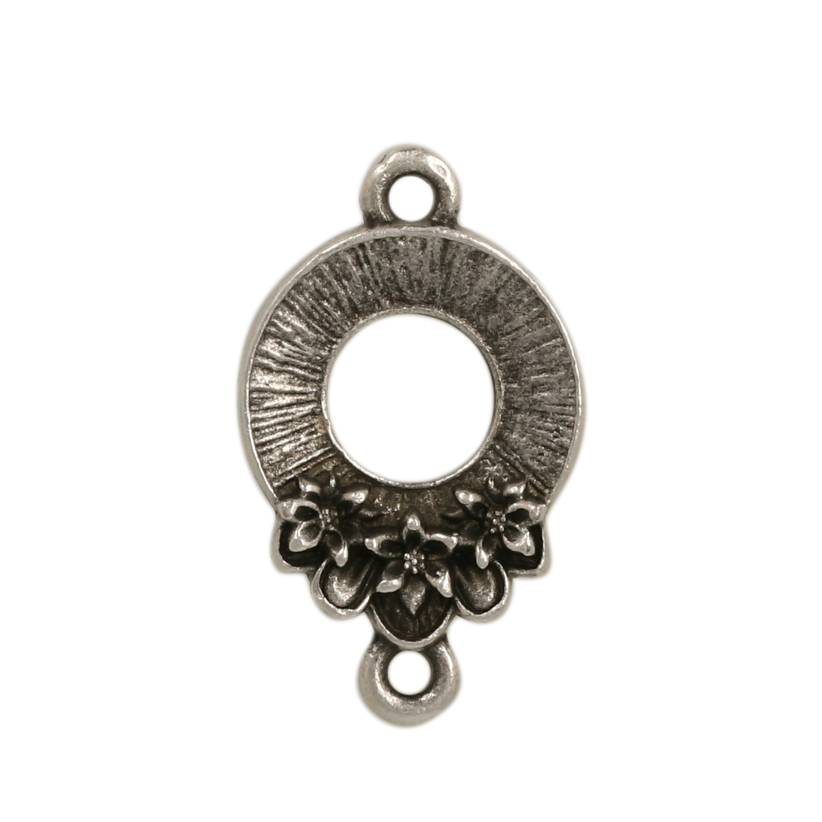 antique silver plated blossom 21x12mm | 1pc