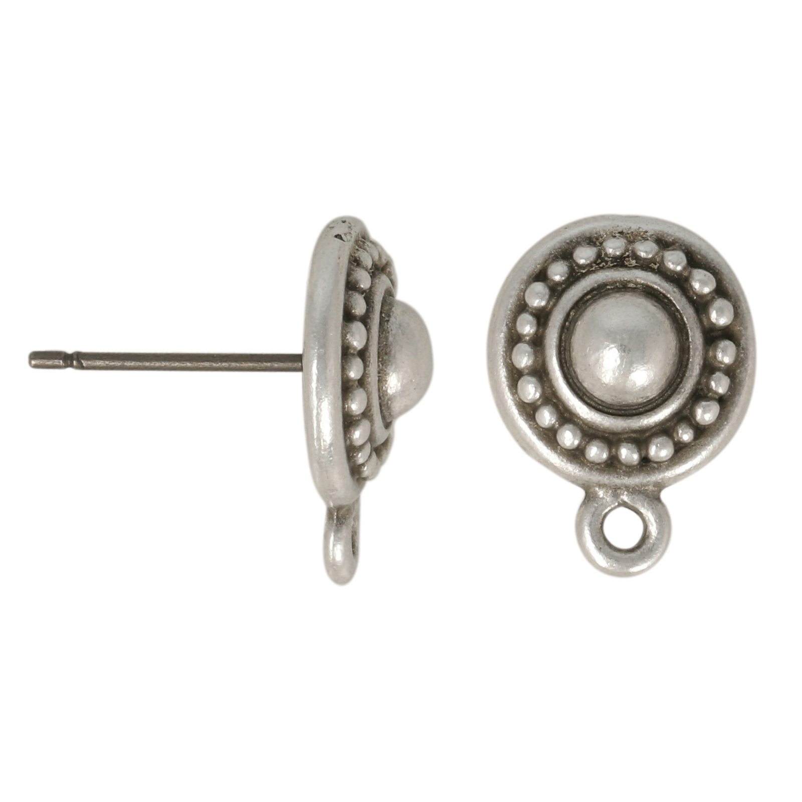 ohrstecker antik versilbert 11mm | 2st