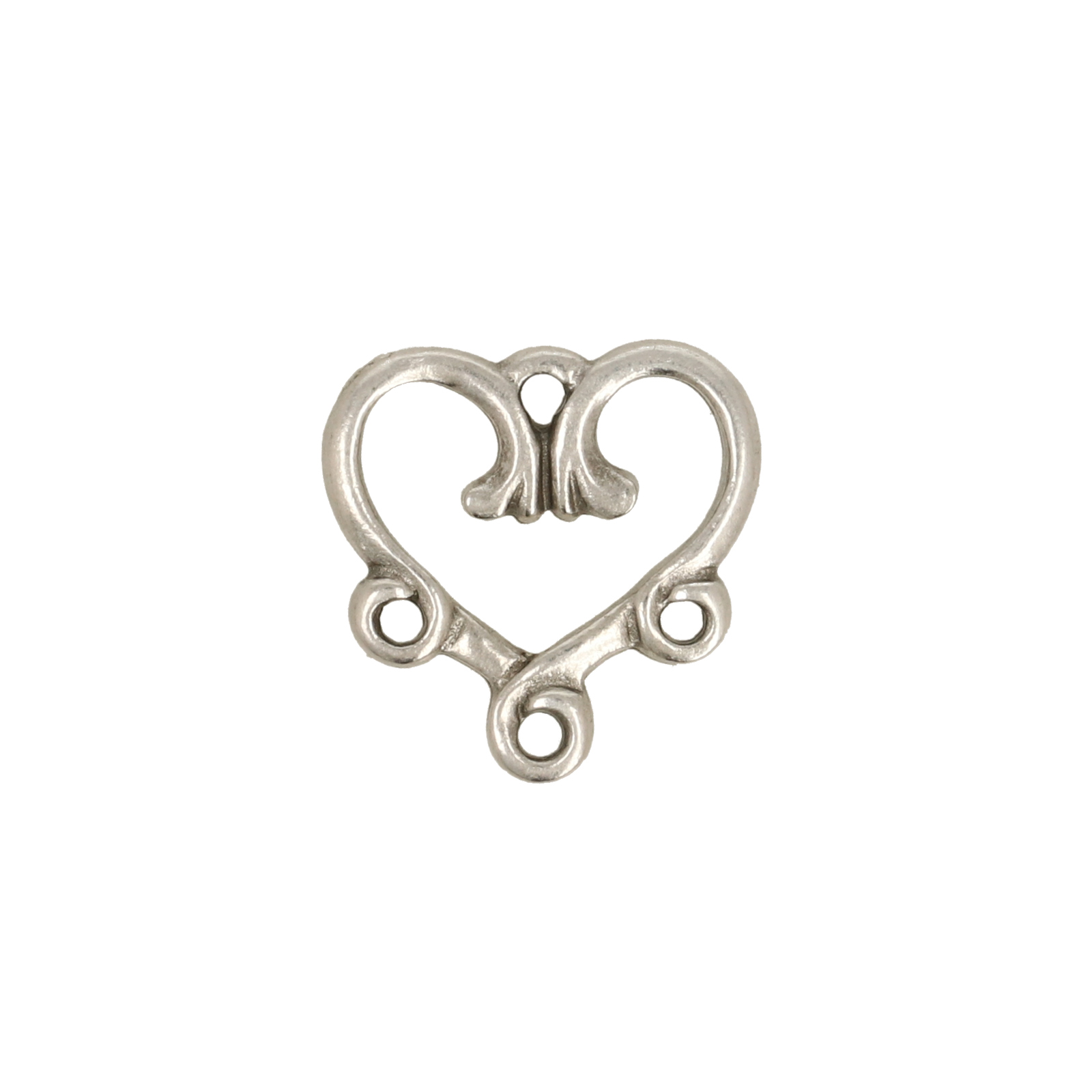 antique silver plated 3-1 vine heart chandelier 13mm | 1pc