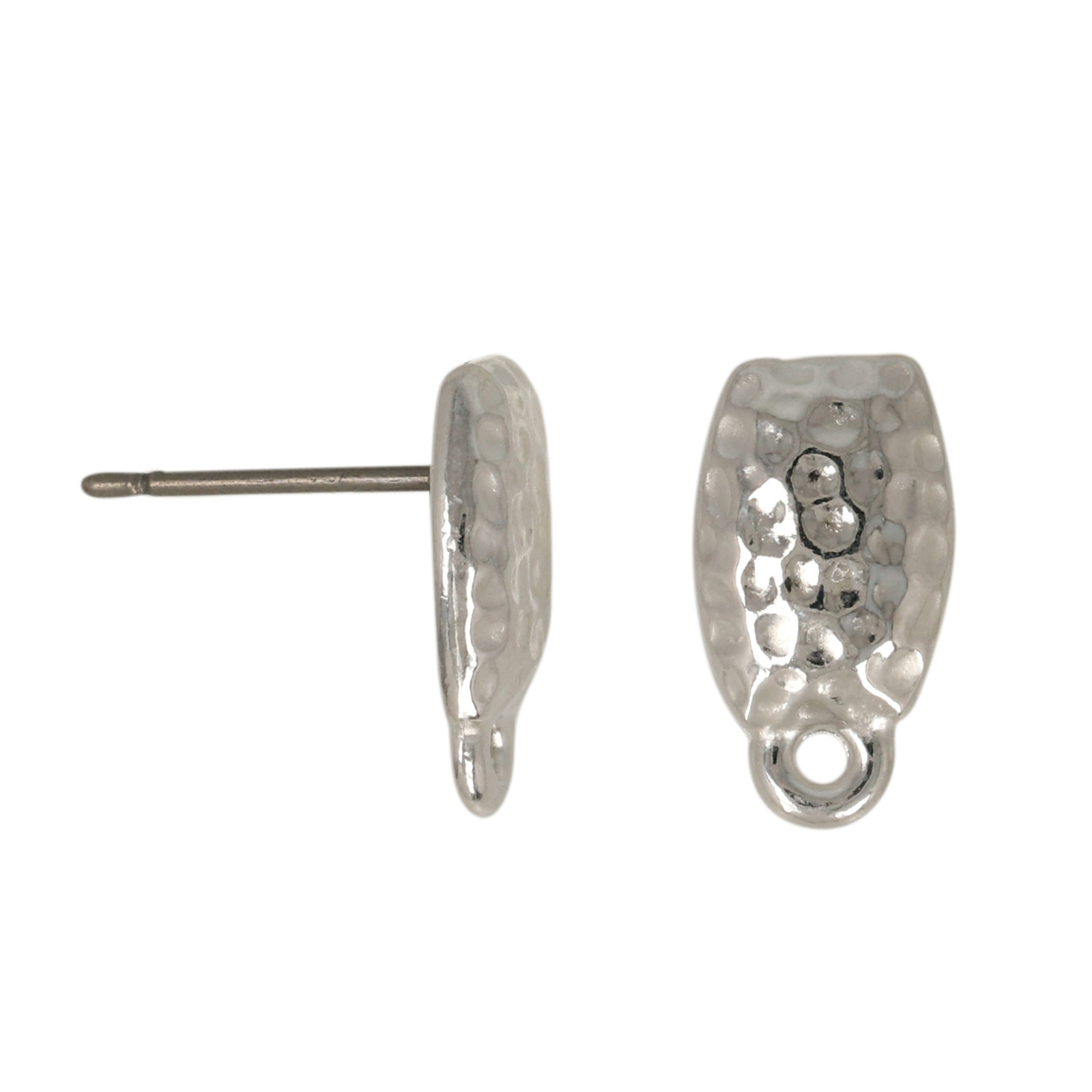 silver plated dome post earring 8mm | 2pc
