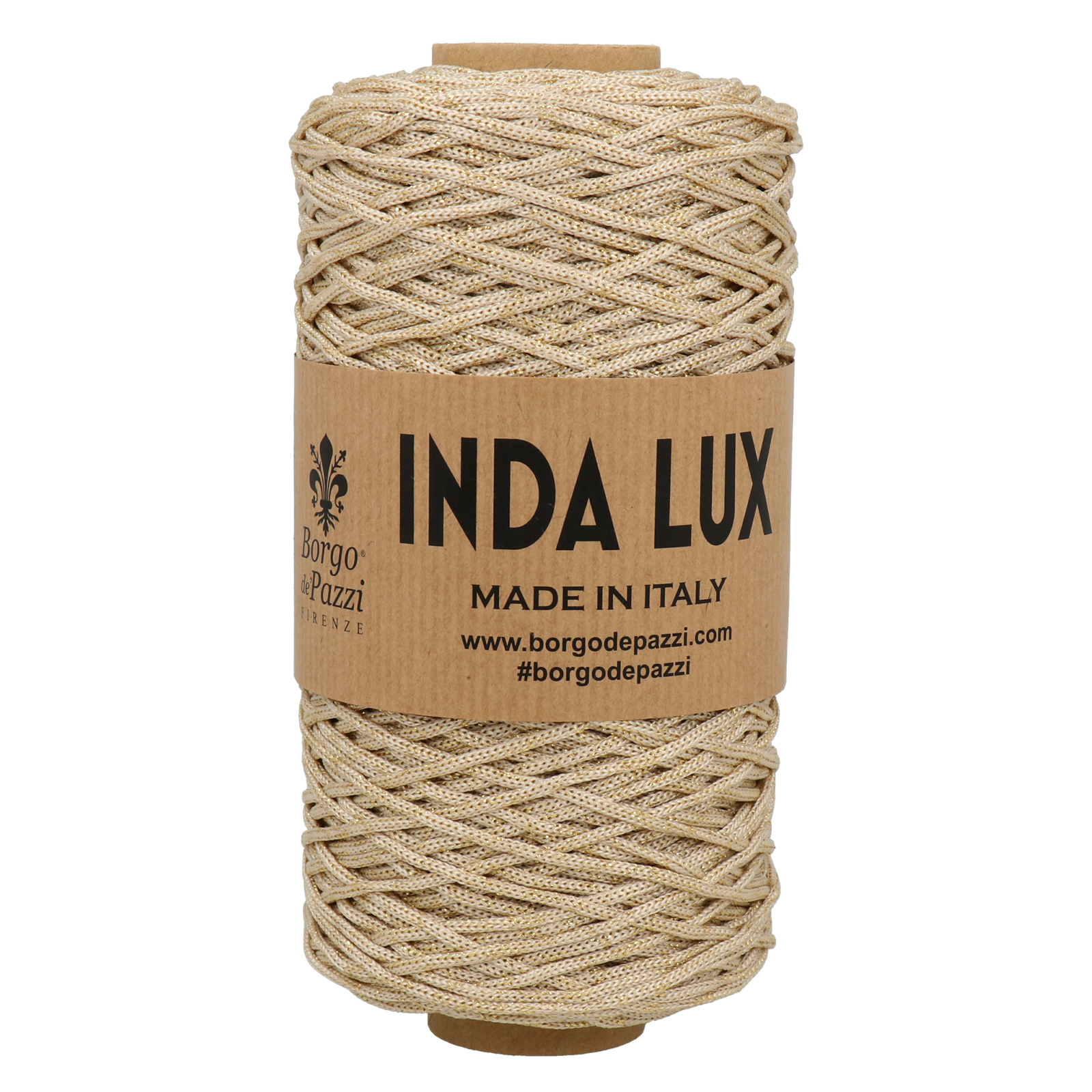 borgo de' pazzi inda lux - cream/gold (02) - 250gr (250mt) | 1pc